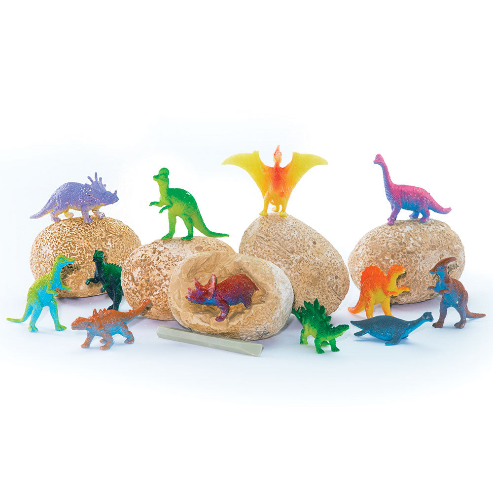Dino Egg Excavation Kit - 24 Piece Dinosaur Dig Set for Kids - Educational STEM Toy for Fossil Discovery - Perfect for Birthday Parties & Classroom Activities