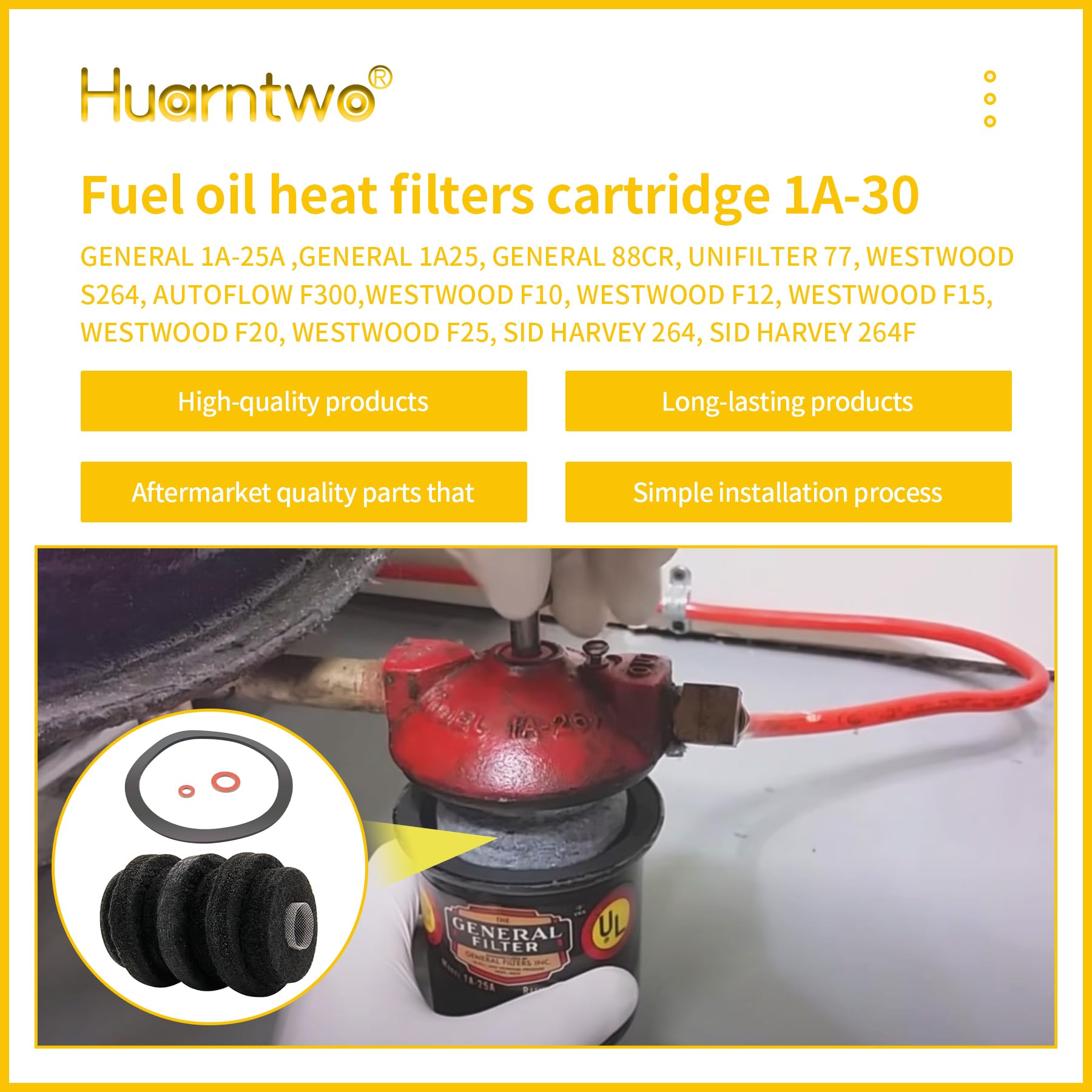 High-Quality 1A-30 Fuel Oil Heat Filter Cartridge Replacement - Compatible with Heating Systems, Boilers & Furnaces - Perfect for Home, Commercial & Industrial Use