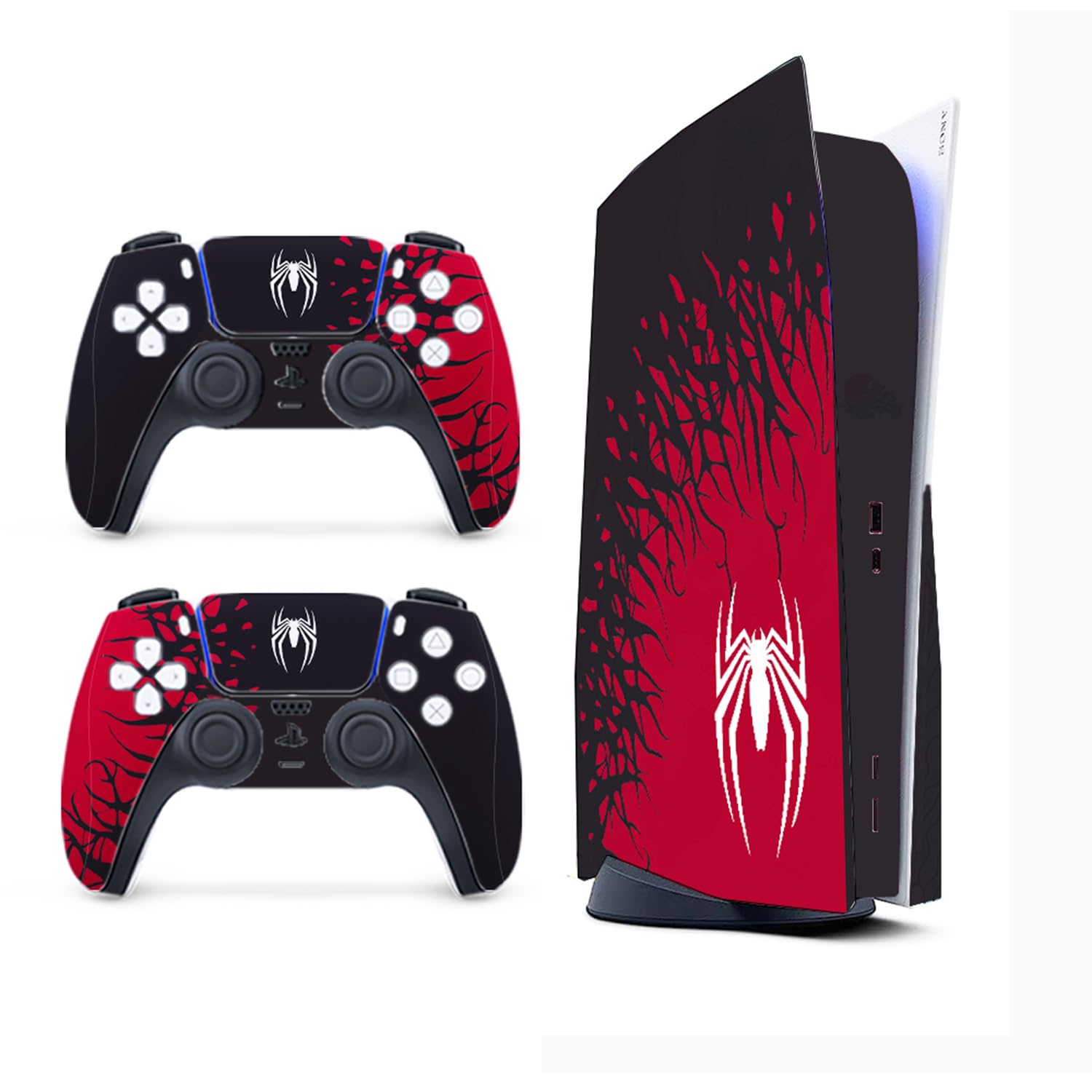 Premium Greshare Skins for PlayStation 5 PS5 Disc Edition - Spider Design Protective Vinyl Decal Stickers | Perfect for Gaming Setup, Home Decor & Gift Giving