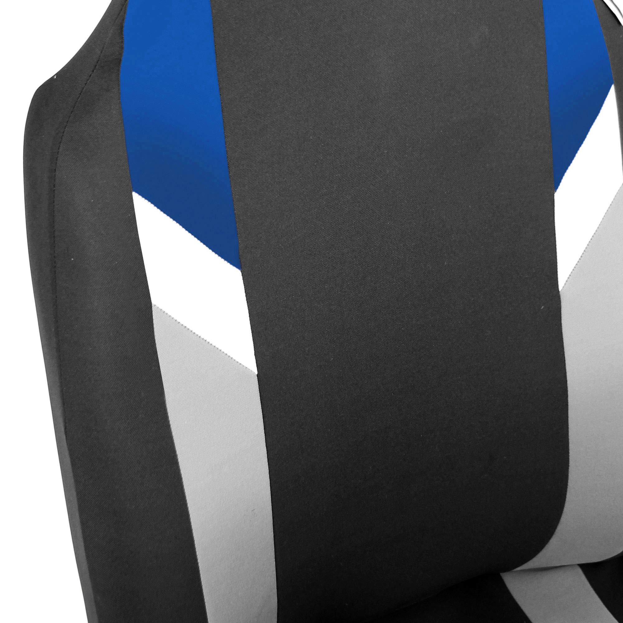 Premium Universal Fit FH Group Automotive Seat Covers - Blue Supreme Modernist 1-Piece Front & Split Bench Rear Set | Airbag Compatible for SUV, Sedan, Truck | Durable Protection for Commuting, Road Trips & Family Travel