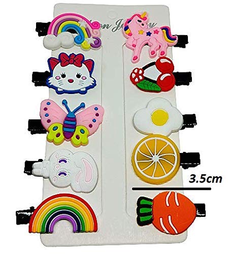 Cute Unique Side Hairpin Set - 10 Pieces Multicolor Hair Barrettes for Kids Girls | Perfect for School, Parties, and Everyday Styling