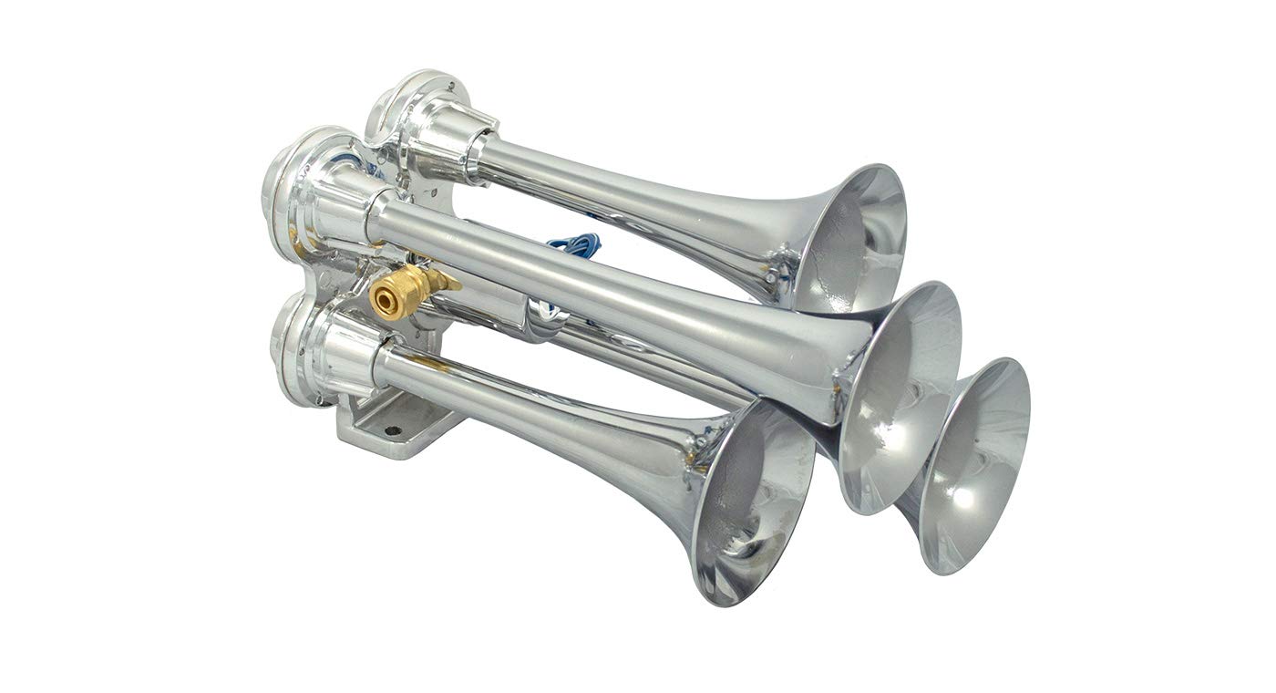 HornBlasters Bullet 127H 1.5 Gallon 150PSI Air Horn Kit - Complete Compact Air System for Trucks, Boats & Emergency Vehicles - Loud Safety Warning Device