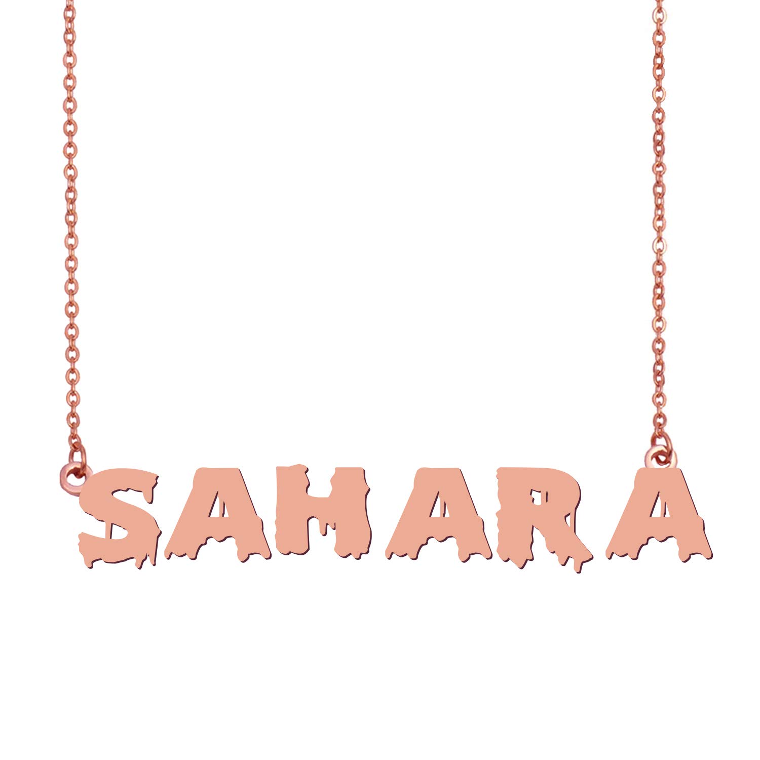 Personalized Rose Gold Missing Dog Halloween Name Necklace - Custom Pet Memorial Jewelry for Halloween, Gifts for Dog Lovers & Pet Loss Support