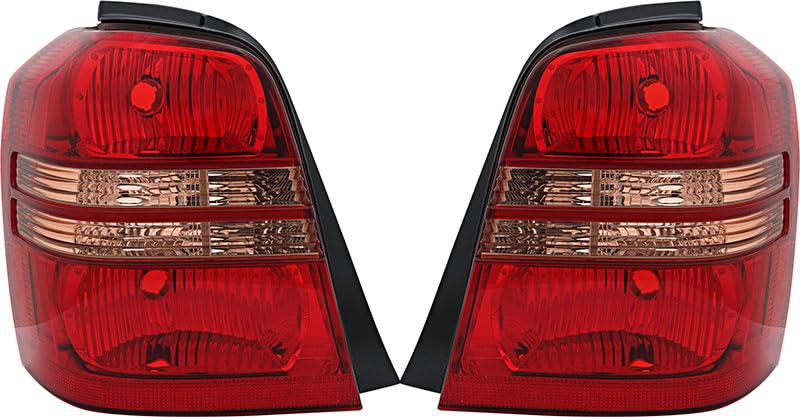 Toyota Highlander Tail Lights Lamps Set (2001-2003) - Left & Right Side Replacement - Enhance Safety & Style for Night Driving