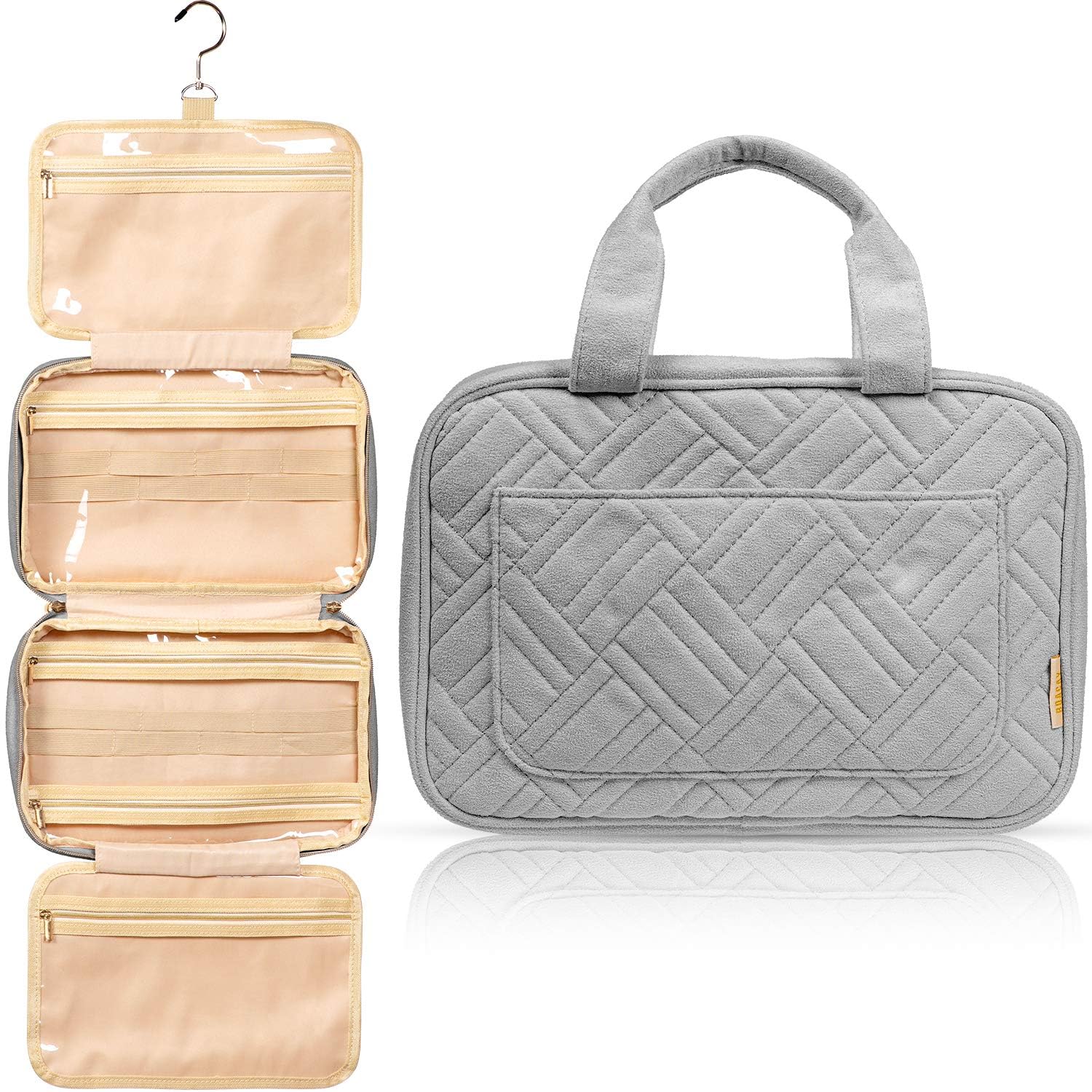 BOACAY Hanging Travel Toiletry Bag for Women - Waterproof Makeup Organizer with Multiple Pockets for Cosmetics, Toiletries & Travel Essentials - Perfect for Bathroom, Shower, Camping & Vacation Trips
