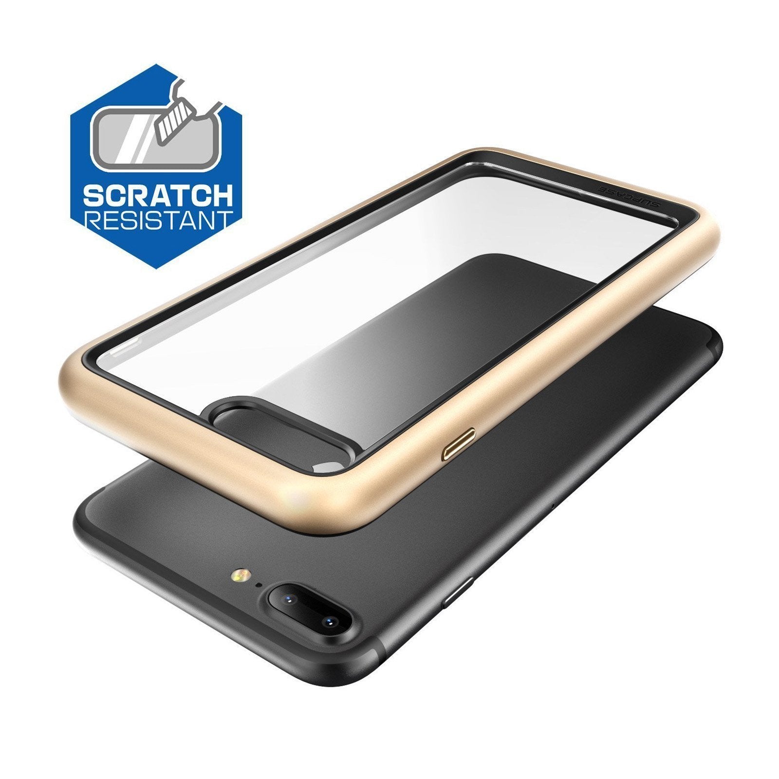 iPhone 7 Plus / 8 Plus Case, SUPCASE Unicorn Beetle Series Premium Hybrid Protective Cover with Built-in Screen Protector (Gold) - Shockproof & Slim Design for Everyday Use, Outdoor Activities & Travel Protection