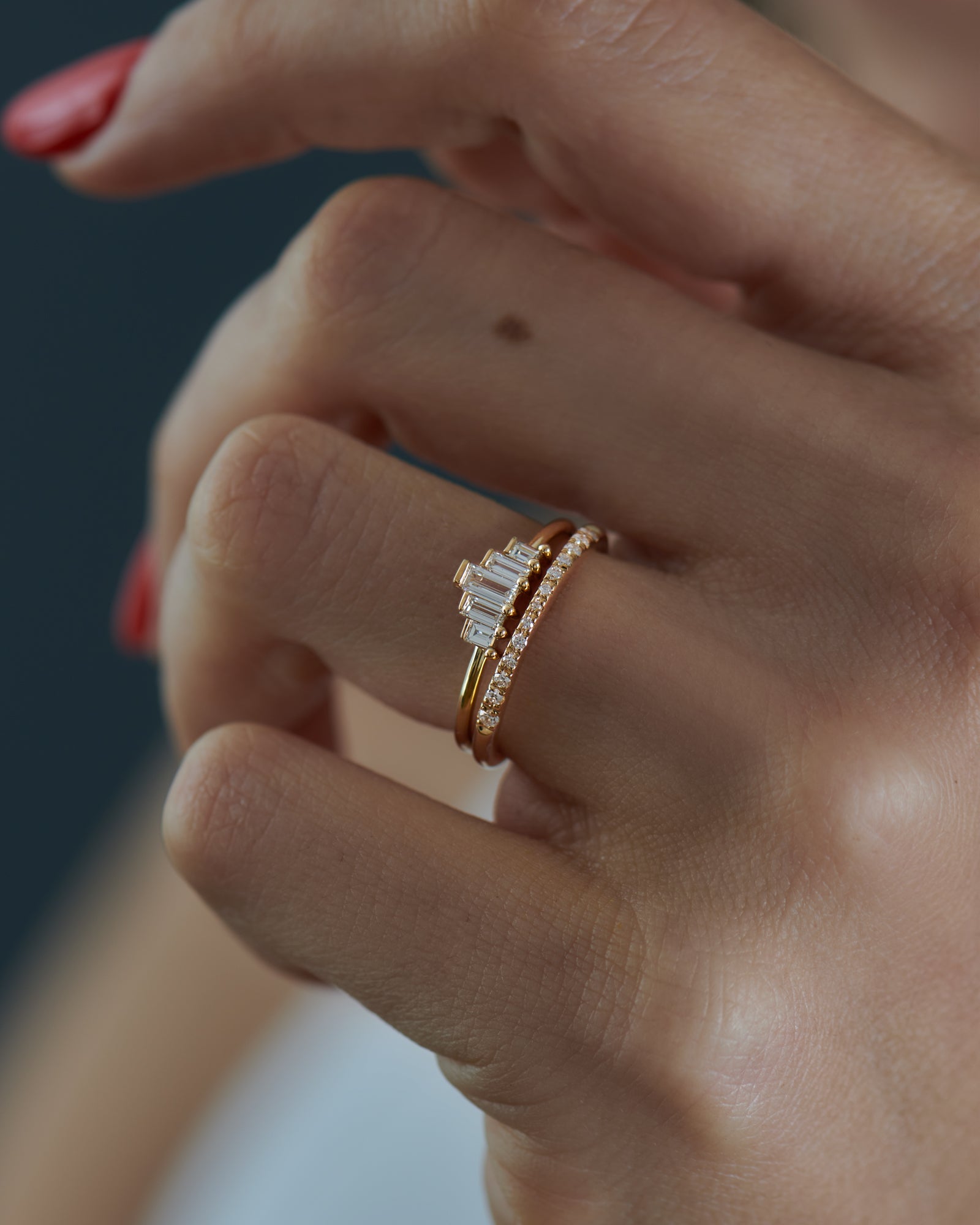 Exquisite Baguette Diamond Bridal Ring Set for Women – Elegant Wedding & Engagement Jewelry – Perfect for Proposals, Anniversaries, and Special Occasions