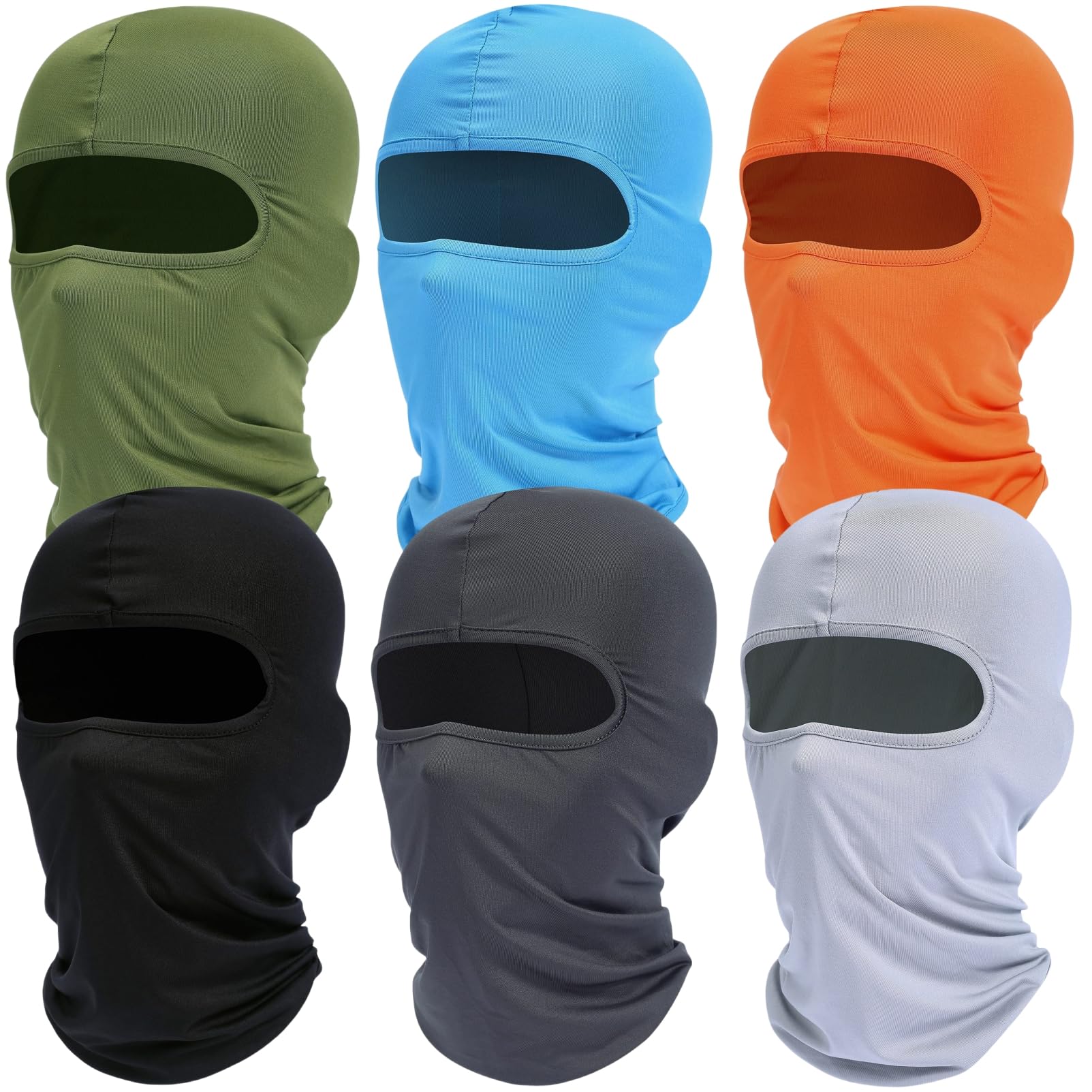 6 Pack Balaclava Ski Face Mask - Cooling Neck Gaiter & Full Face Cover for Men & Women | Winter Sports, Motorcycle Riding, Outdoor Activities