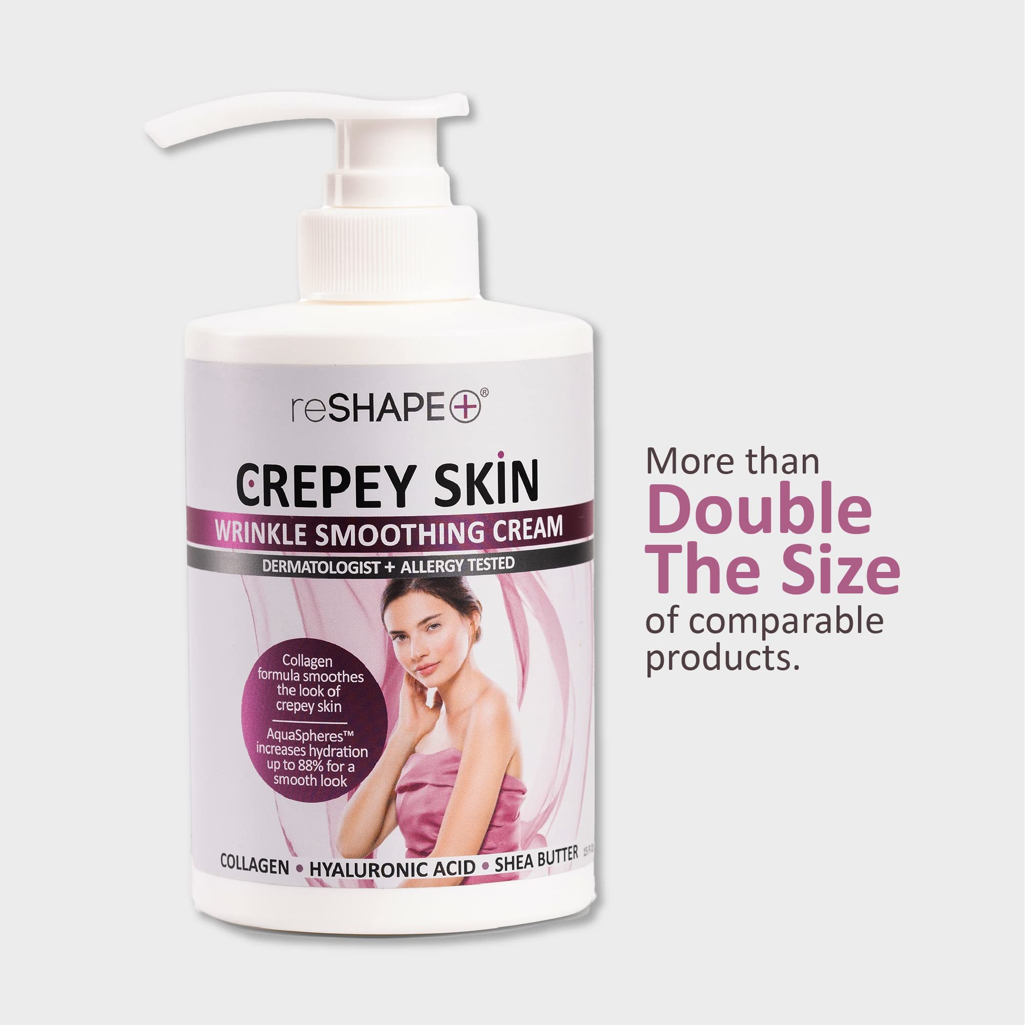 Reshape+ Collagen Body & Face Cream - Anti-Aging Moisturizing Lotion for Skin Tightening & Cellulite Reduction | Improves Elasticity & Firms Sagging Skin with Green Tea, Aloe Vera & Chamomile | 15 Fl Oz | Perfect for Daily Skincare Routine & Post-Workout Recovery