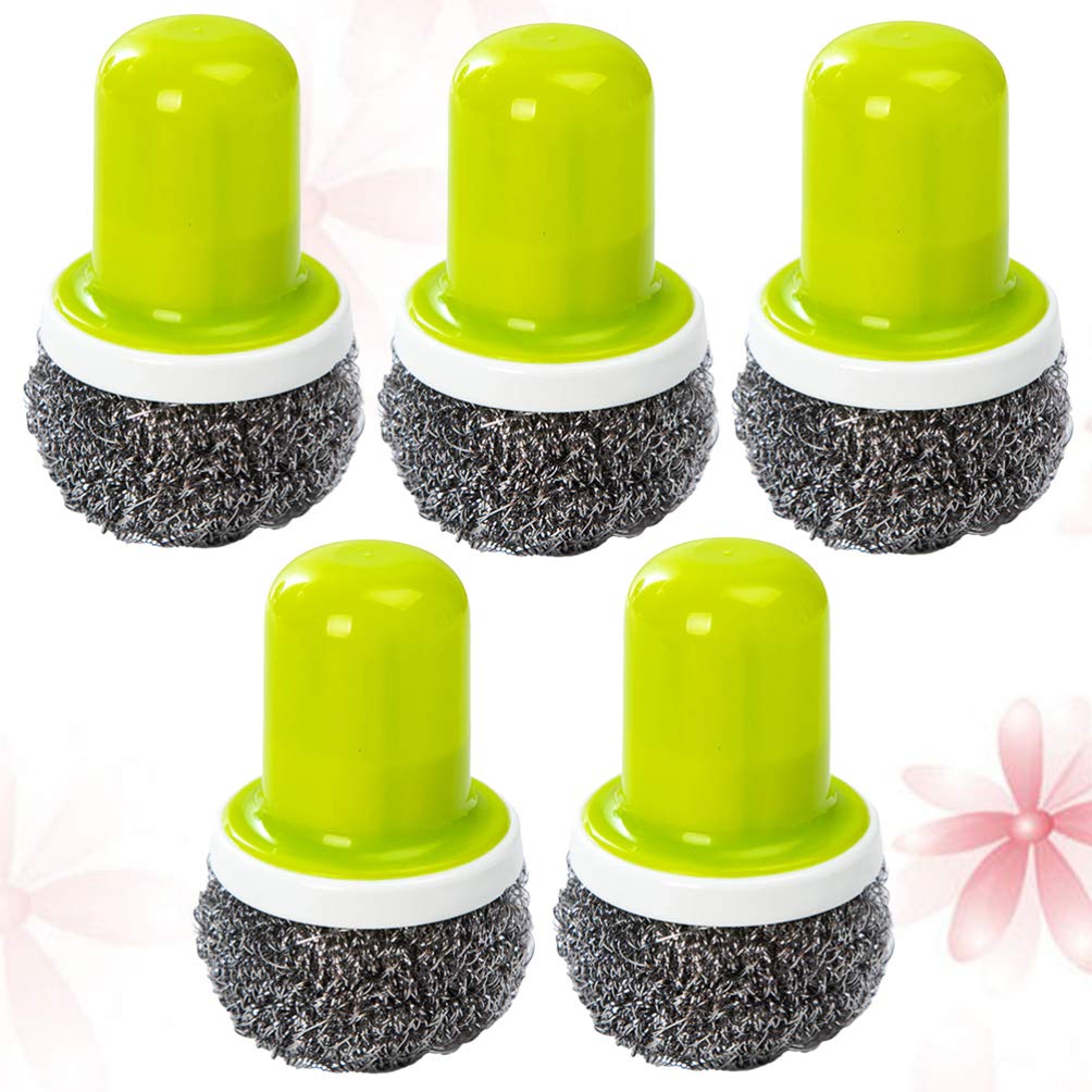 POPETPOP 5-Piece Portable Cleaning Brush Set - Kitchen Scrub Brushes for Pots, Pans & Utensils | Durable Dish Cleaning Tools with Ergonomic Handles | Perfect for Home Kitchen, Camping & Outdoor Cooking