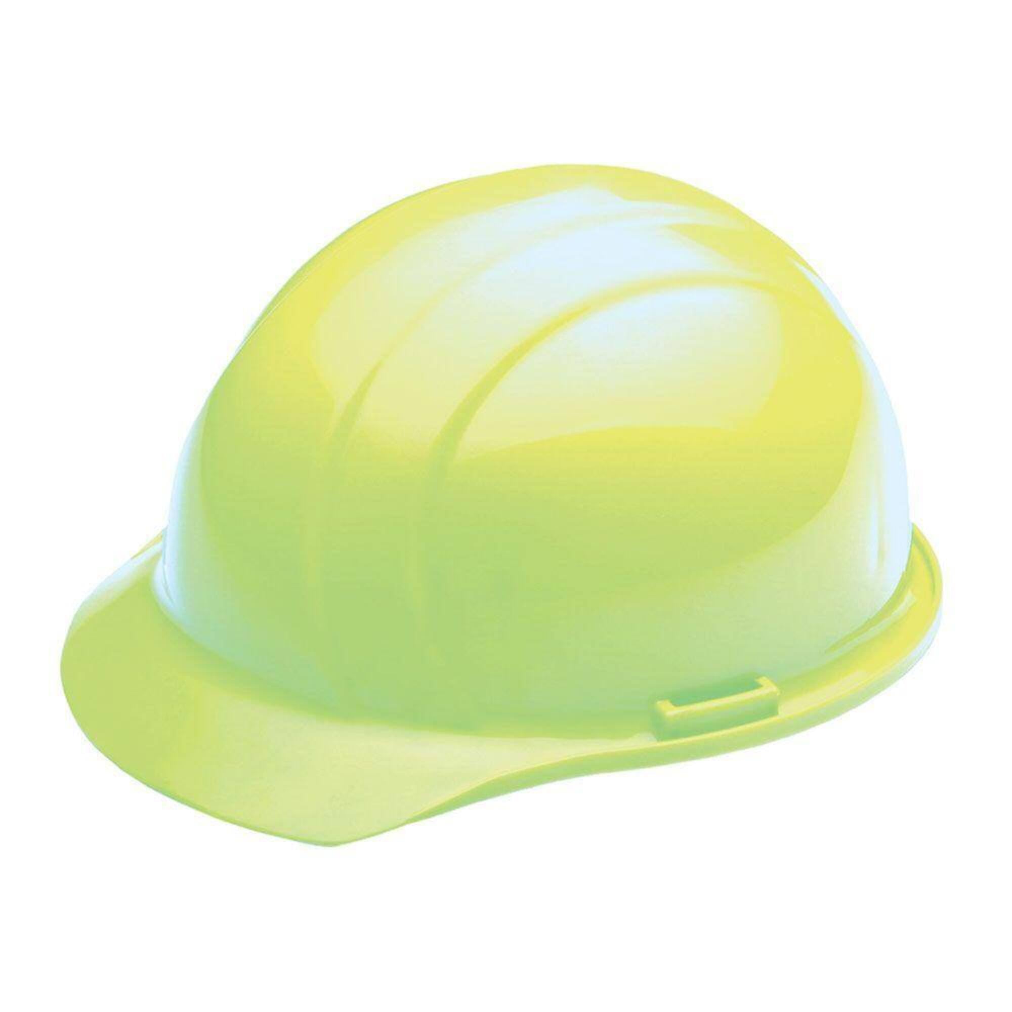 ERB 19820 Liberty Cap Style Hard Hat with Slide Lock - ANSI Certified Fluorescent Lime Safety Helmet for Construction, Industrial & Outdoor Work | High Visibility Protection for Workers
