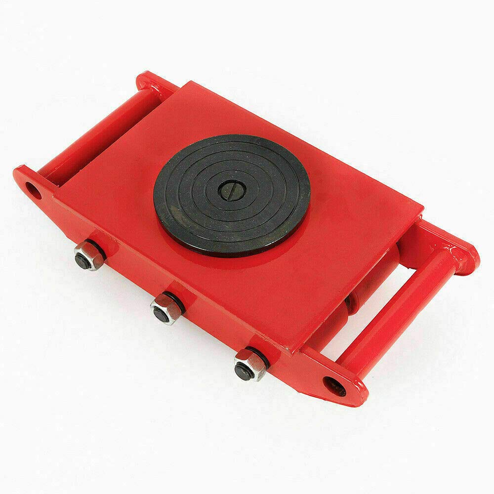 8T/17,600 lbs Heavy Duty Machinery Mover with 360° Rotation & Steel Rollers - Industrial Dolly Skate for Workshop, Warehouse & Factory Equipment Moving - Red CNCEST Cargo Trolley with Built-in Handle