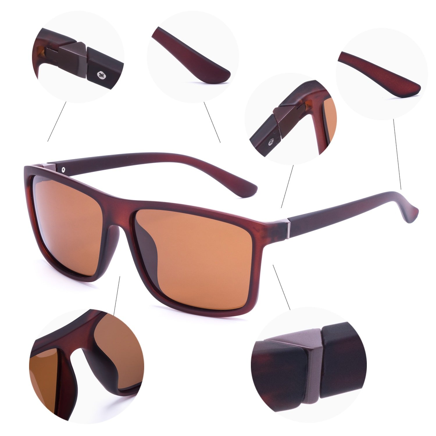 NIEEPA Men's Polarized Sports Sunglasses UV Protection Square Frame NP1007 - Perfect for Running, Cycling & Outdoor Activities