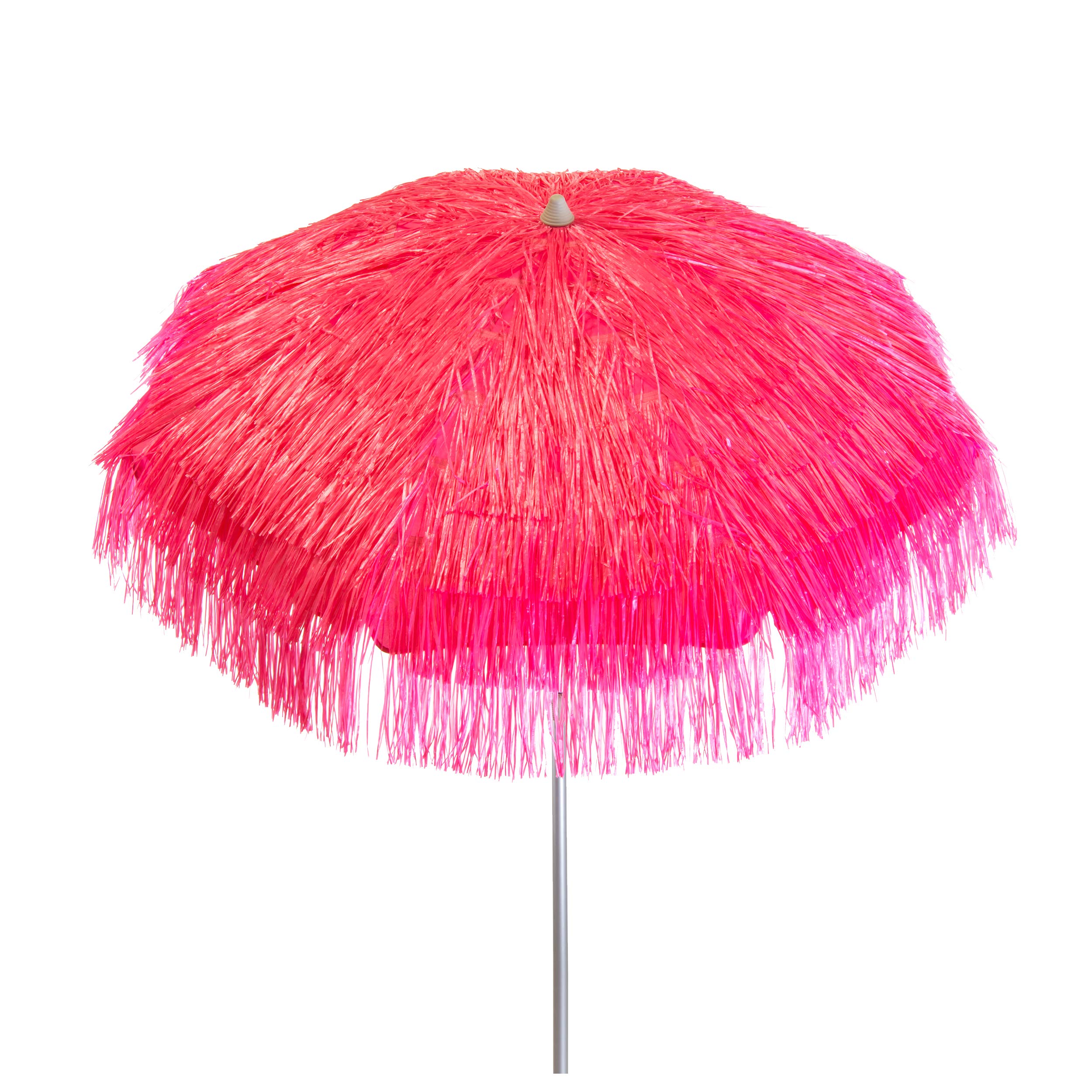 Heininger 1265 DestinationGear Palapa Tiki Pink 6 ft Outdoor Patio Umbrella - Perfect for Beach, Poolside, Backyard, and Garden Shade