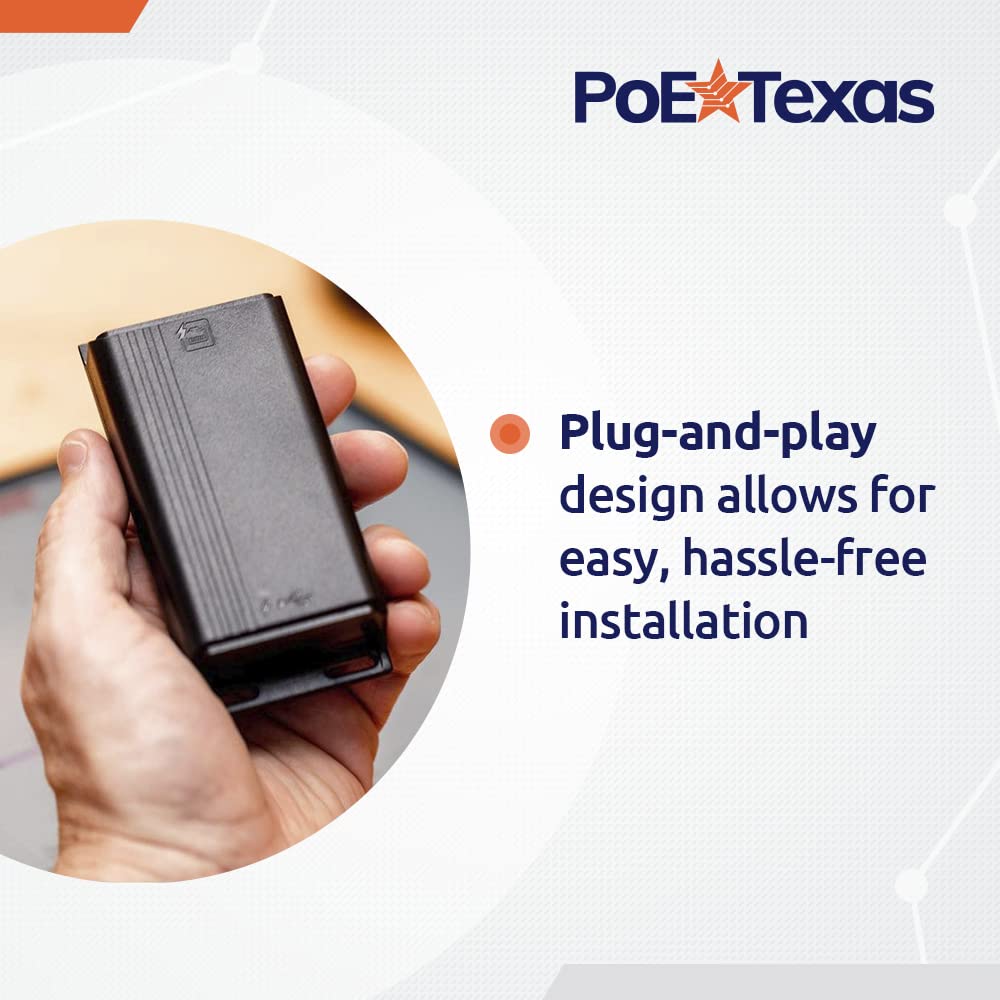 PoE Texas PoE+ to USB-C Power and Data Converter - Compatible with Apple iPad Pro, Air, Mini, Google Pixel, Lenovo M10+, Microsoft Surface Go/Pro - Ideal for POS Systems, Digital Signage, Kiosks & Smart Office Setup