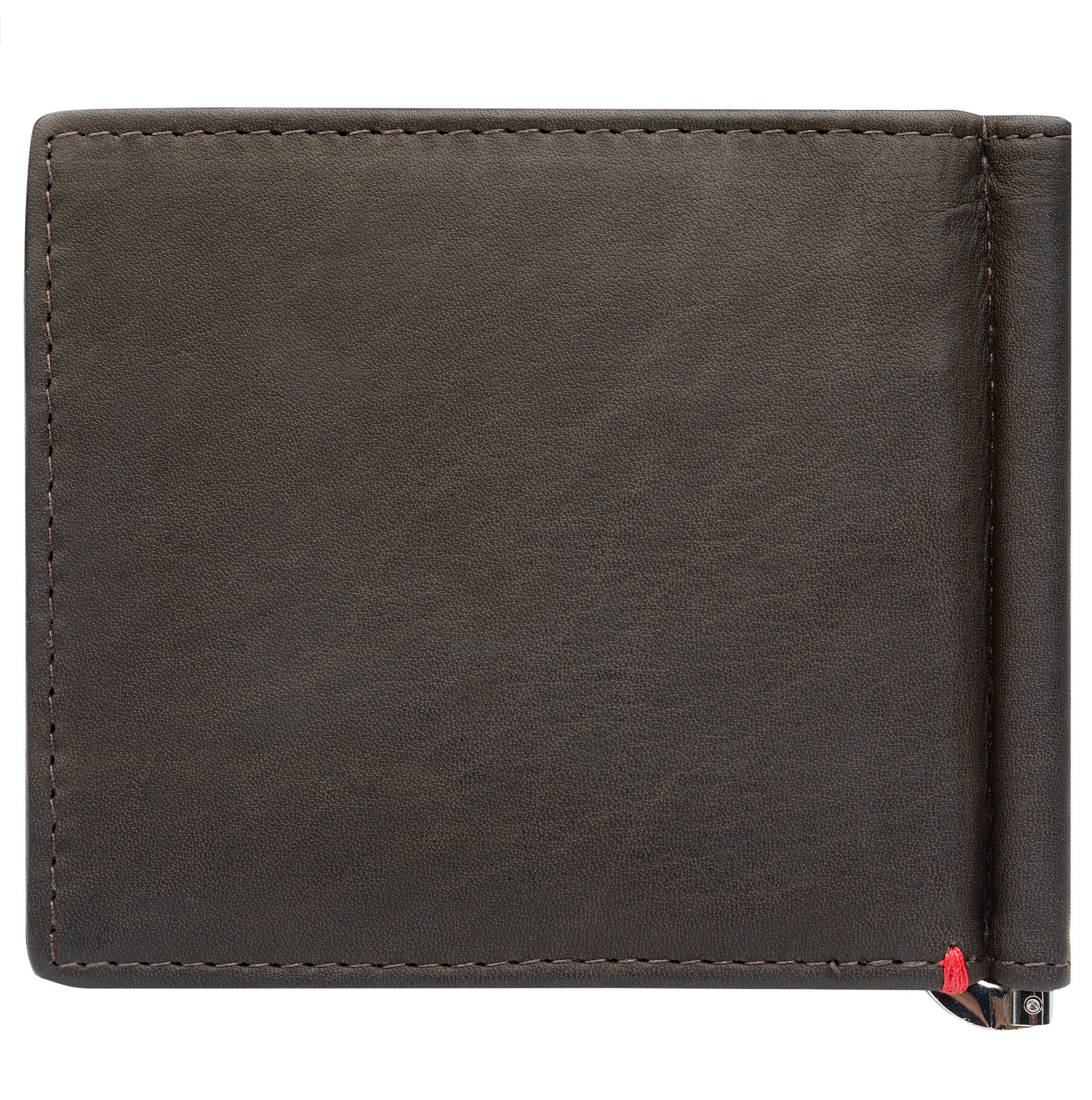 Genuine Mocha Leather Wallet with Viking Metal Plate Design - Stylish & Durable RFID Blocking Bifold Wallet for Men, Perfect for Travel, Business & Everyday Use