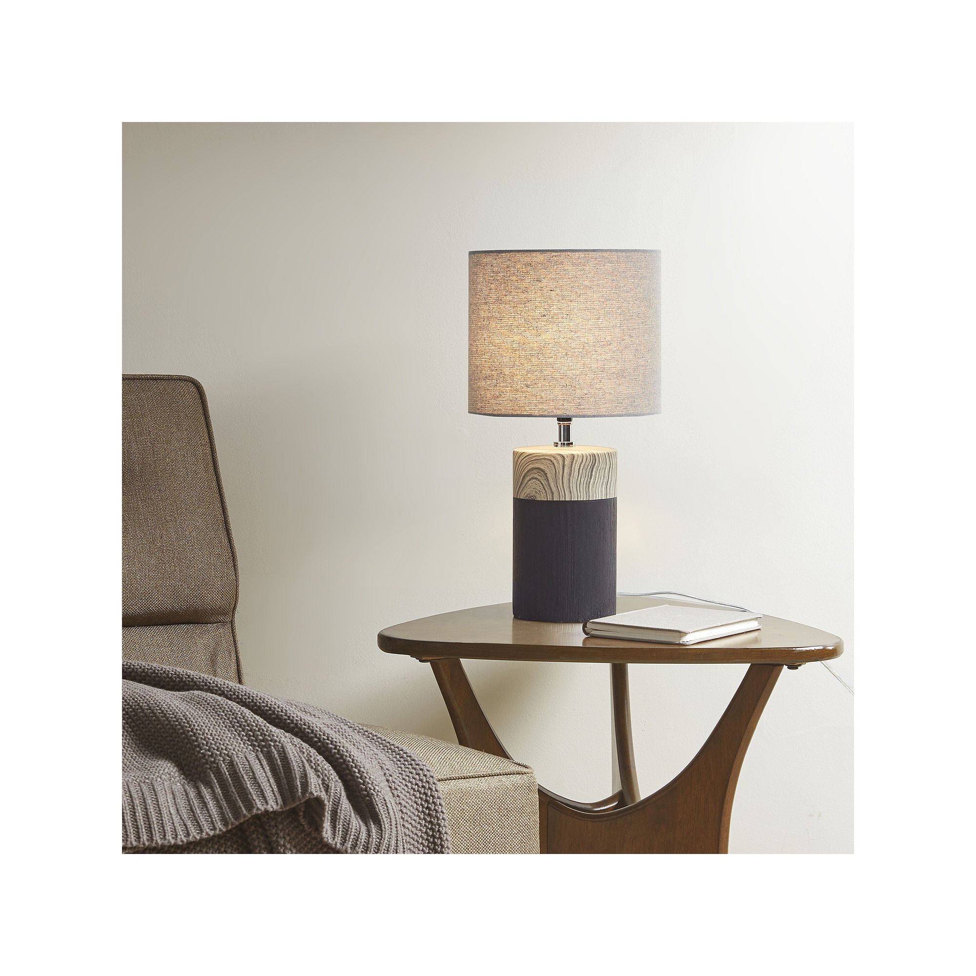Nicolo Textured Ceramic Table Lamp - Black Modern Home Decor for Living Room, Bedroom & Office | 510 Design Stylish Lighting Fixture