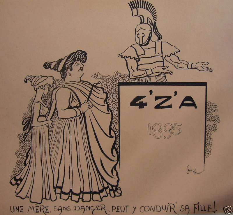 1897 Original French Art Nouveau Poster - Les Programmes Illustres by d'Ache - Vintage 4'Z'A 1895 Art Print - Perfect for Home Decor, Office Wall Art & Gift for Art Collectors