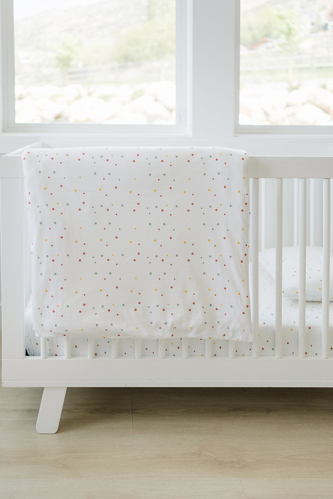 Ecolino® 100% Organic Cotton Duvet Cover for Crib & Toddler - Soft Dots Design | Perfect for Nursery, Daycare & Baby Bedroom Decor