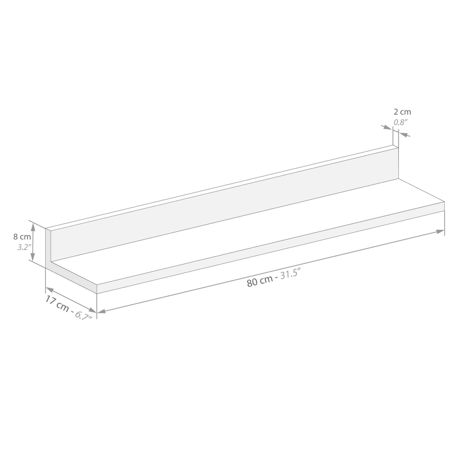 2-Pack Rachele Wall Mounted Shelves, 31.49 Inch, Matt White Melamine Finish - Modern Floating Shelves for Bedroom, Living Room, Kitchen, Office & Entryway | Italian Design Home Organization & Storage Solution
