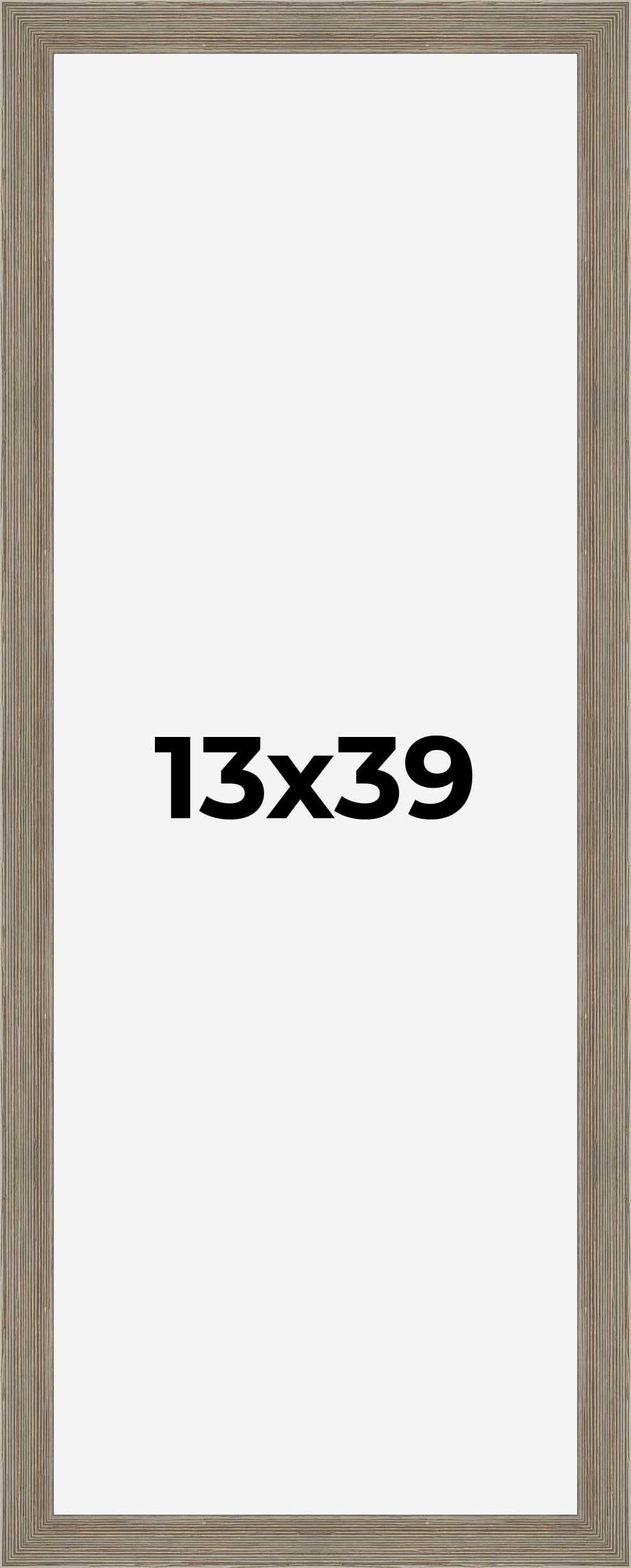 13x39 Inch Grey Real Wood Picture Frame - 1.5