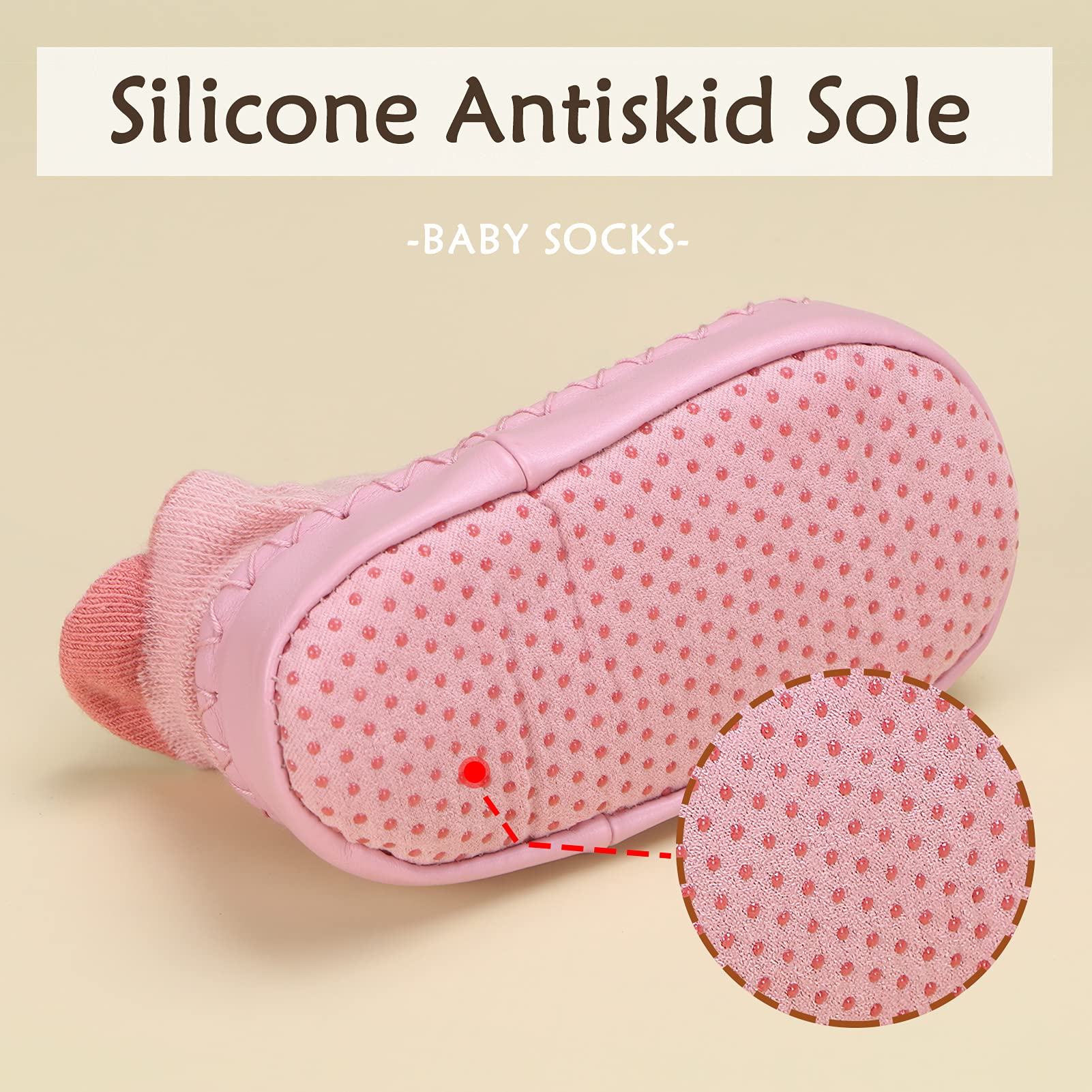 Happy Cherry 3 Pairs Baby Cotton Shoes Socks - Soft Anti-Slip Cartoon Socks for Infants & Toddlers - Perfect for Crawling, Walking & Playtime
