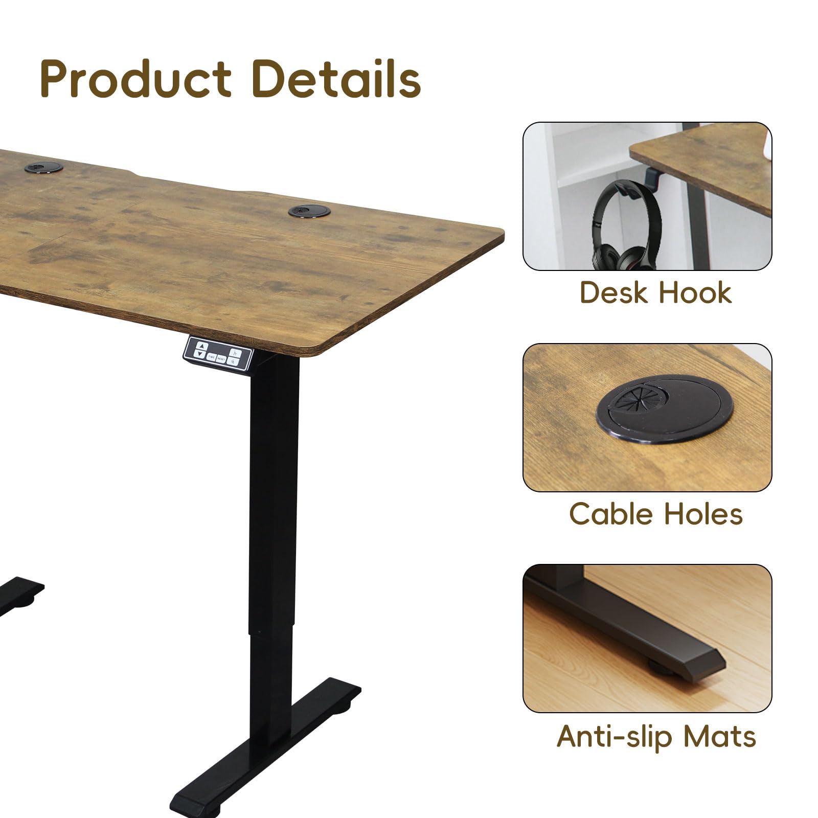 Adjustable Height Electric Standing Desk - 48