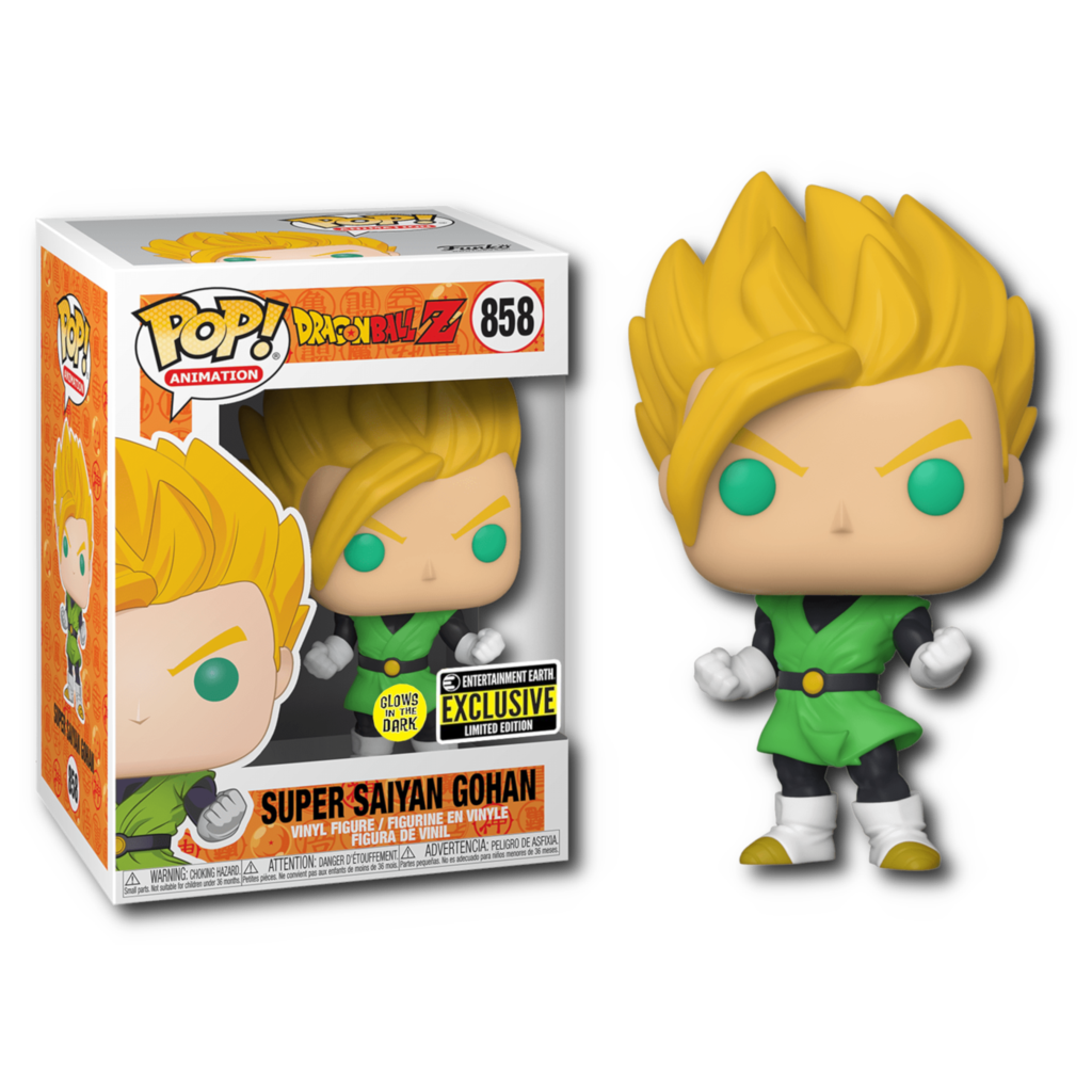 Dragon Ball Z Super Saiyan Gohan Glow in The Dark EE Exclusive Action Figure #858 - Perfect for Anime Collectors & Dragon Ball Z Fans Display