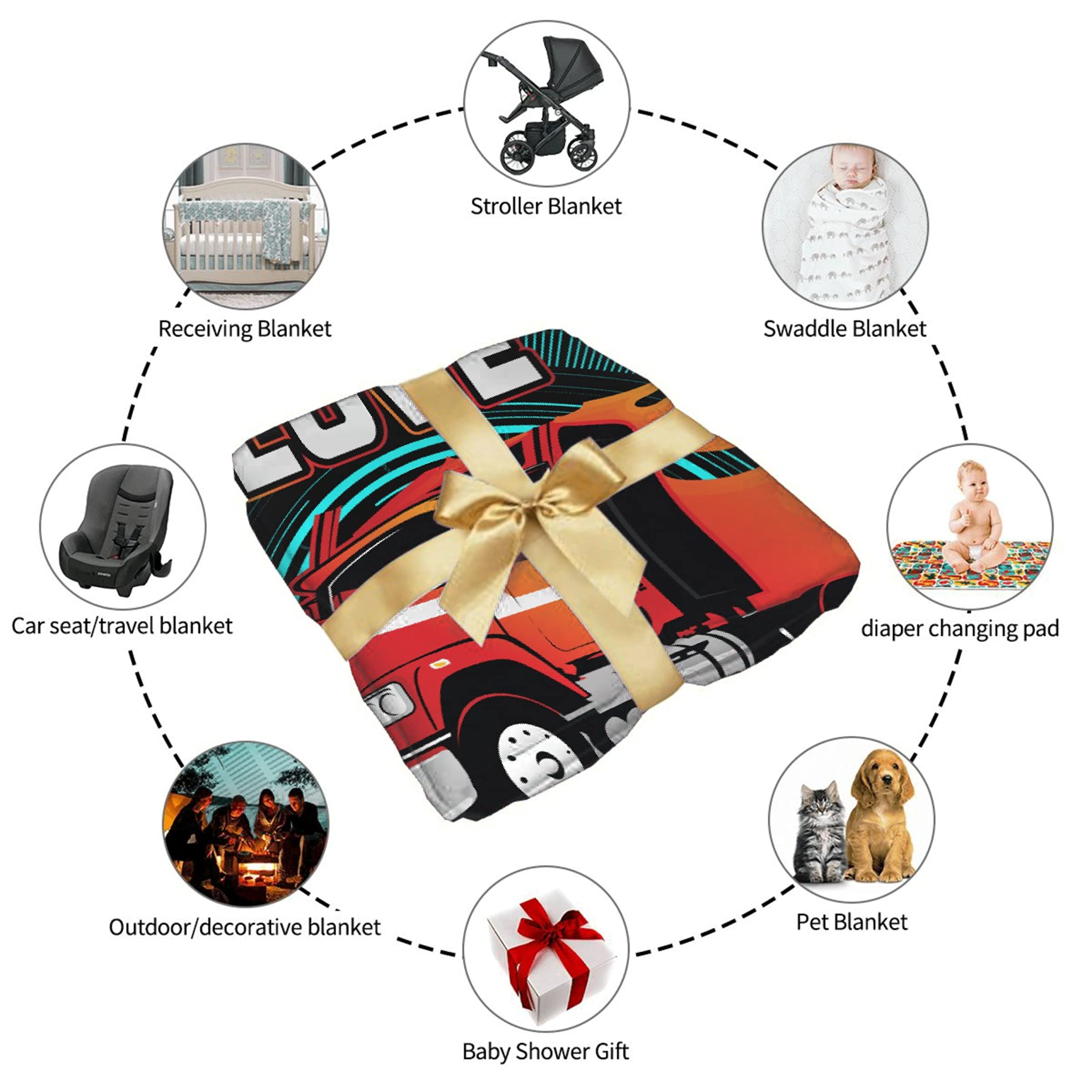 Ultra Soft Flannel Fleece Trucks Blanket - 120