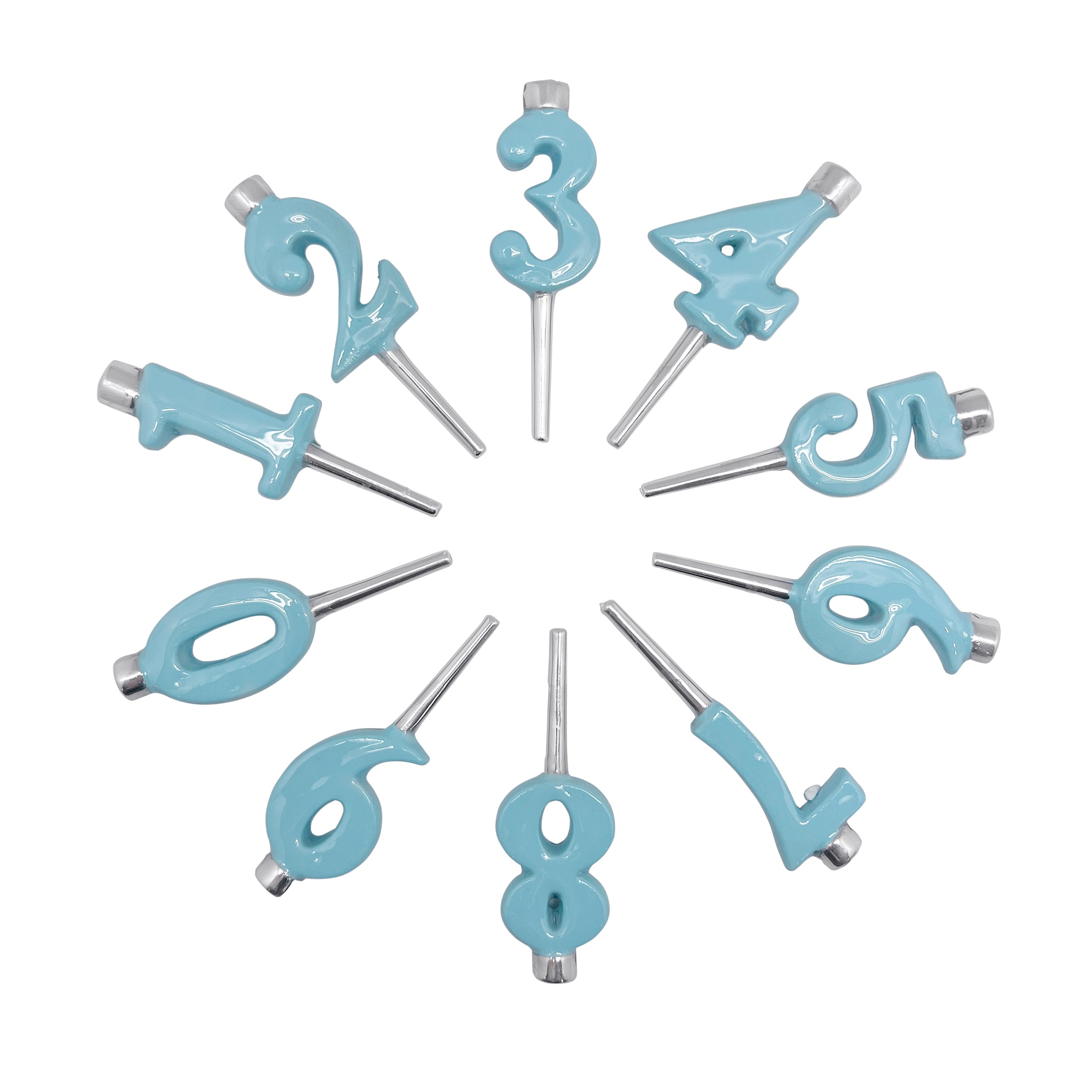 Aqua Number Candle Holder Set - Elegant Birthday Party Decorations for Weddings, Anniversaries & Special Events - Waterproof & Durable Home Decor