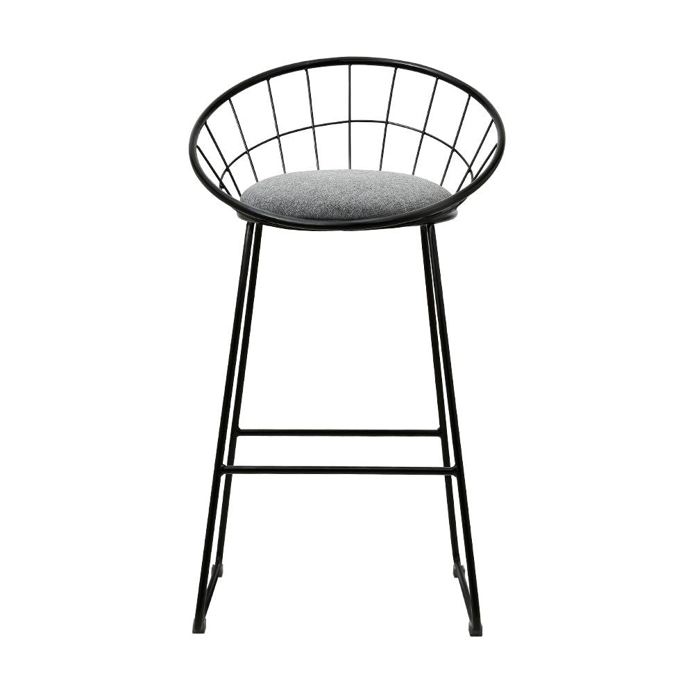 4 Bar Stools with Padded Seat & Metal Frame - Perfect for Kitchen Island, Breakfast Bar & Home Decor
