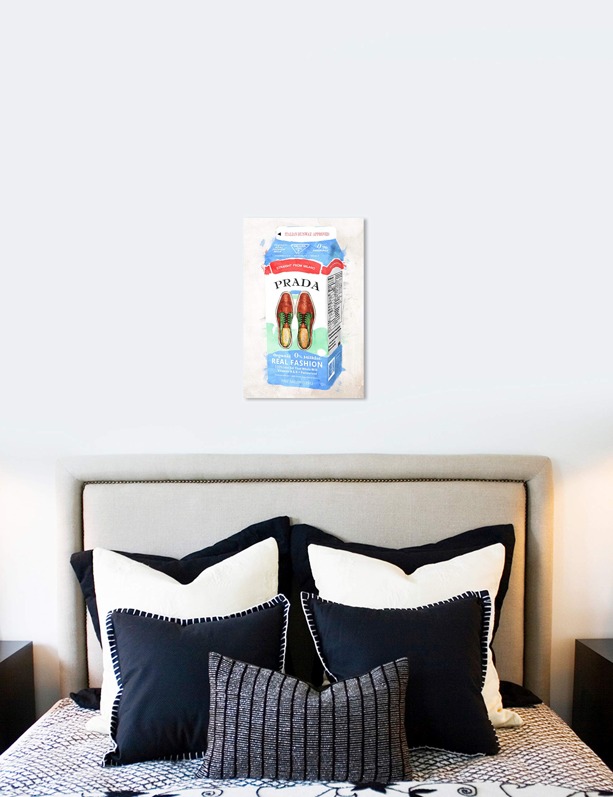 Oliver Gal Artist Co. 'Milano Milk' Fashion Wall Art Canvas Print - 20x30 Inch Modern Home Decor in White & Red - Perfect for Living Room, Bedroom or Office Decor