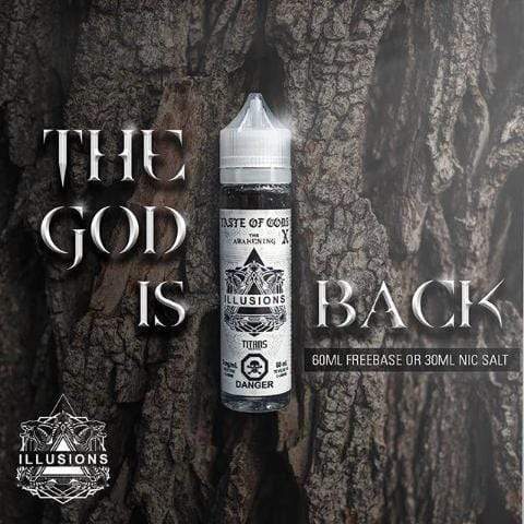 Taste of Gods X Illusions Vapor E-Liquid - 60mL Premium Vape Juice for Smooth Clouds & Rich Flavor | Perfect for Sub-Ohm Tanks & Vape Mods