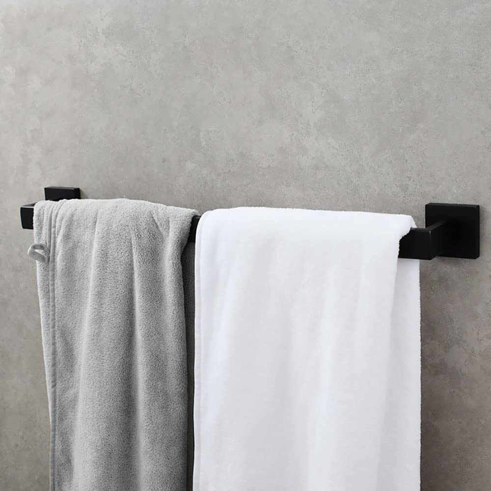 304 Stainless Steel Single Pole Towel Bar for Bathroom and Kitchen, 60.5cm Wall Mounted Hanging Towel Rack with Matte Black Finish - Perfect for Small Spaces, Modern Homes & Spa-Like Bathroom Decor