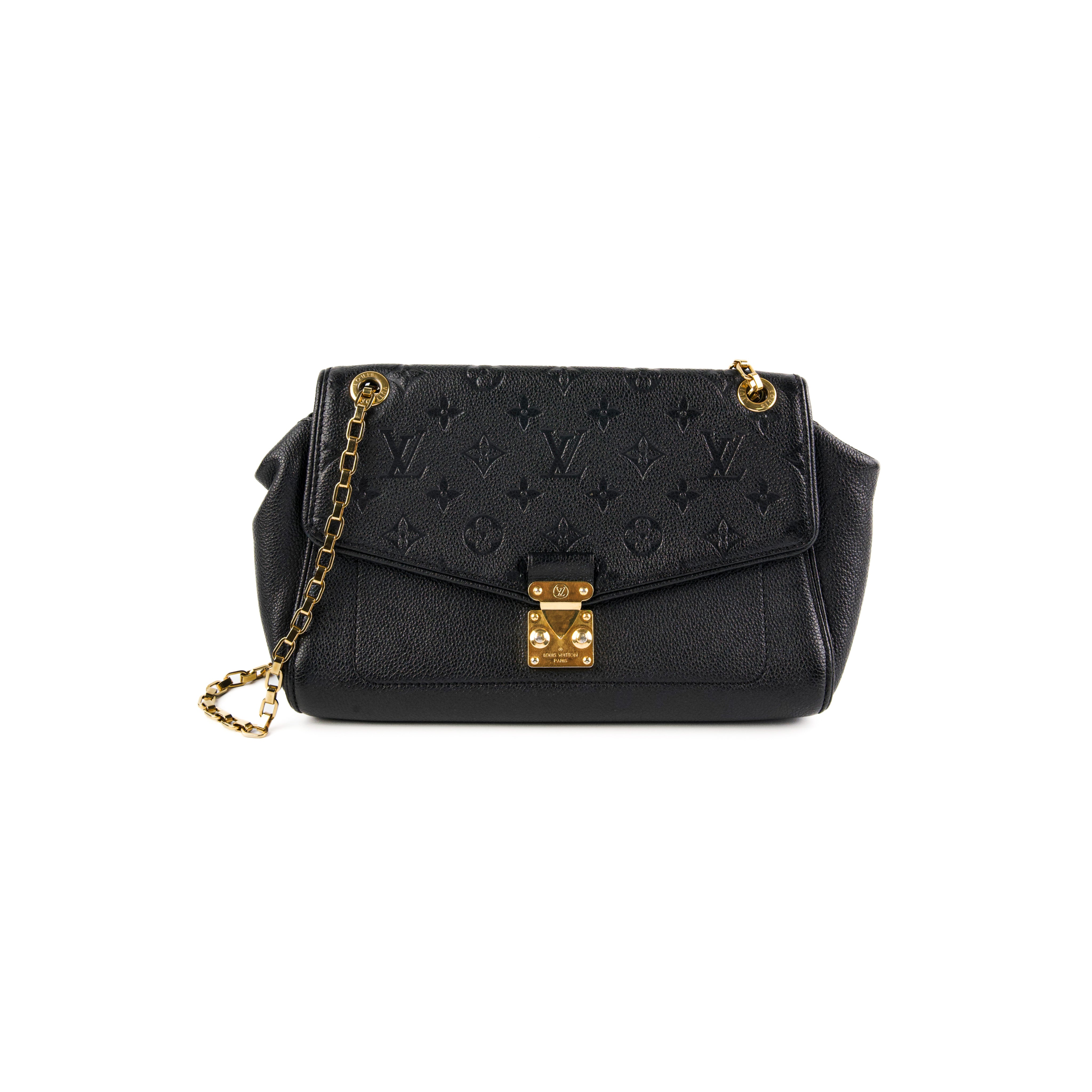 Authentic Louis Vuitton Saint Germain MM Empreinte Leather Handbag in Black - 18/7 Stainless Steel Hardware - Perfect for Work, Travel & Luxury Everyday Use