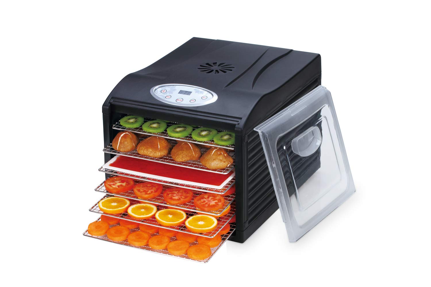 **Samson Silent Food Dehydrator with 6 Stainless Steel Trays, Digital Timer & Temperature Control – Perfect for Drying Fruits, Vegetables, Beef Jerky, Herbs, Dog Treats & Fruit Leathers – Ideal for Home Kitchen, Camping & Healthy Snacks**