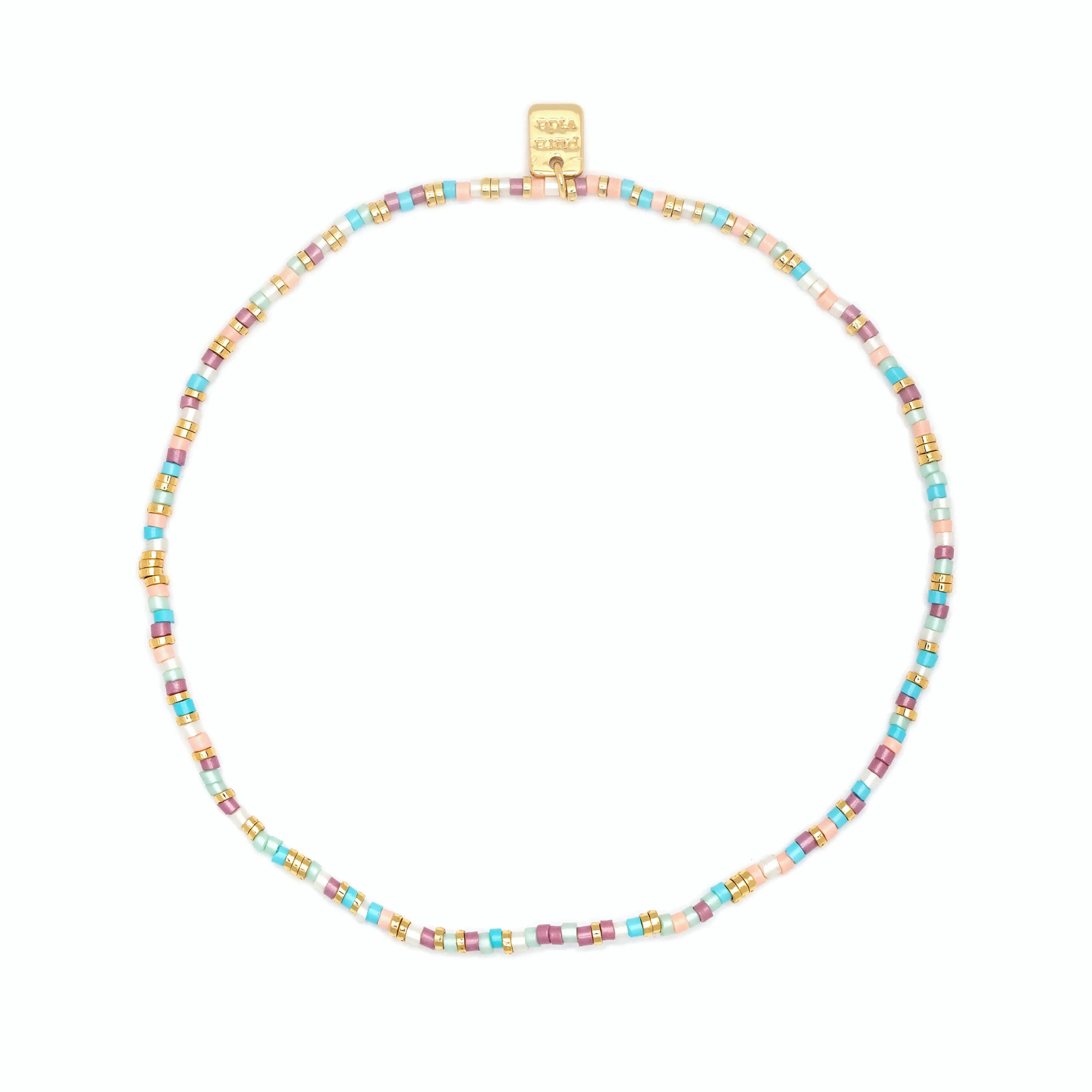 South Beach Seed Bead Gold Anklet - Elegant Women's Ankle Bracelet for Summer Beach Vacation & Boho Fashion Accessories