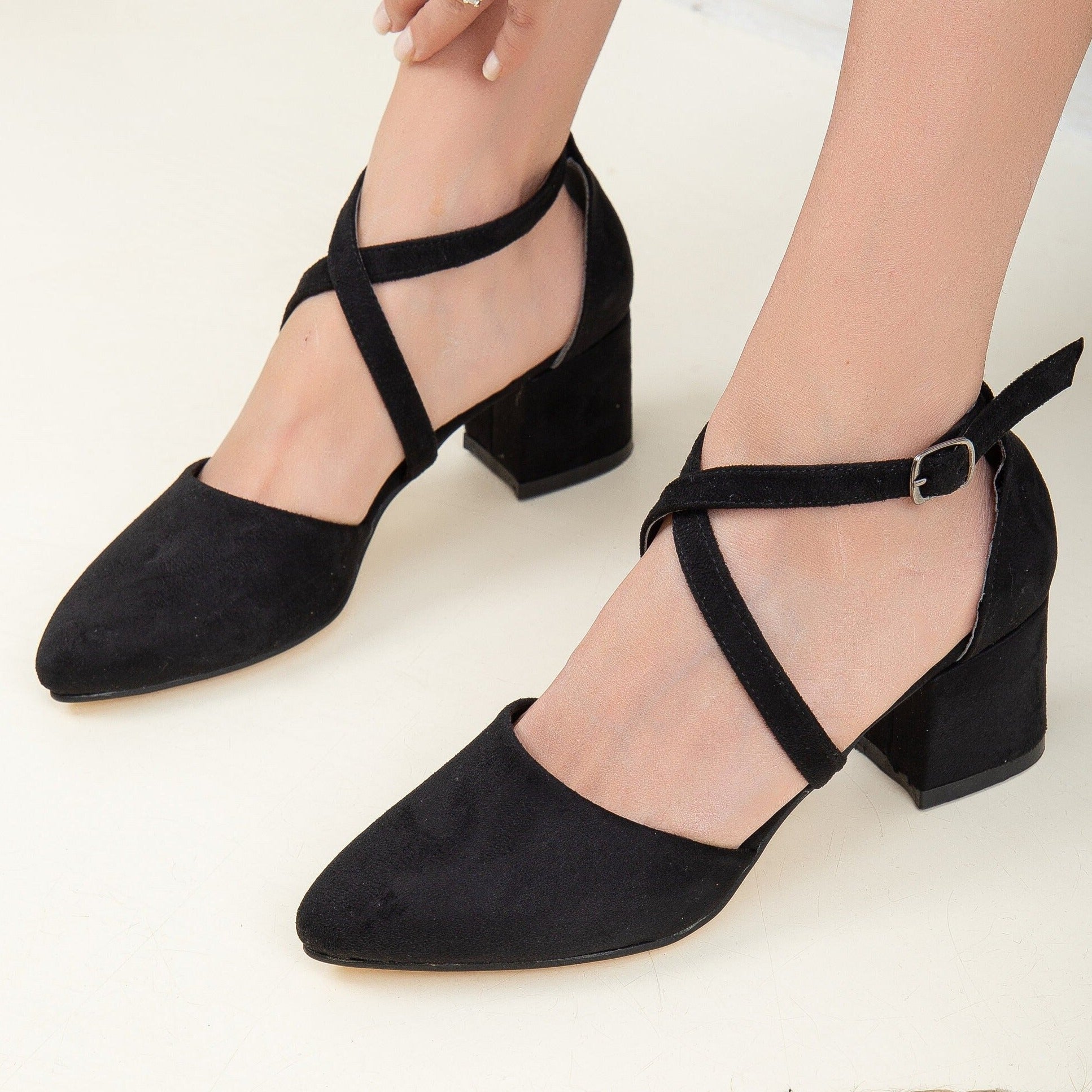 Black Suede Heels for Women - Elegant Pointed Toe High Heel Pumps - Perfect for Weddings, Parties & Office Wear