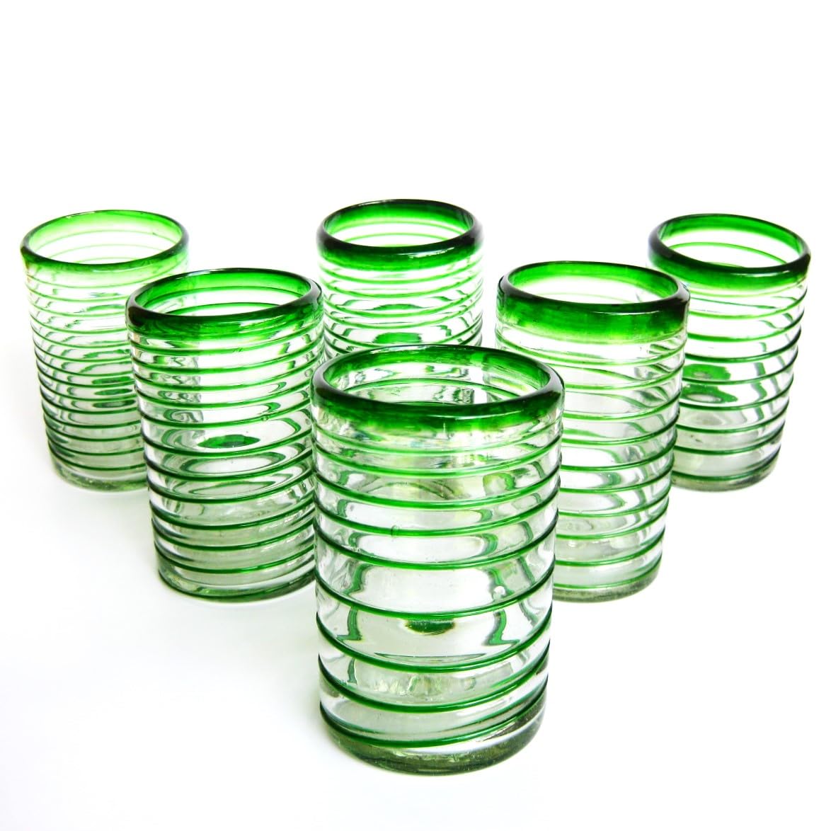Emerald Green Spiral 120 oz Pitcher with 6 Matching Glasses Set - Lead-Free, Toxin-Free Recycled Glass - Perfect for Iced Tea, Lemonade & Summer Entertaining