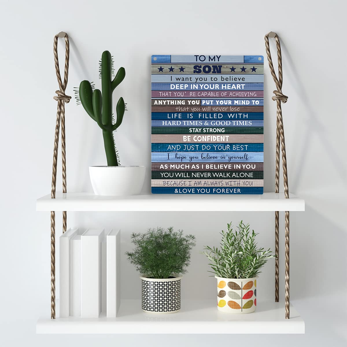 Inspirational Boys Room Decor Wall Art - 8x10 Inches Motivational Gifts for Teen Son from Mom & Dad - Perfect for Bedroom, Birthday, Christmas & Thanksgiving - Family Wall Decor for Boys