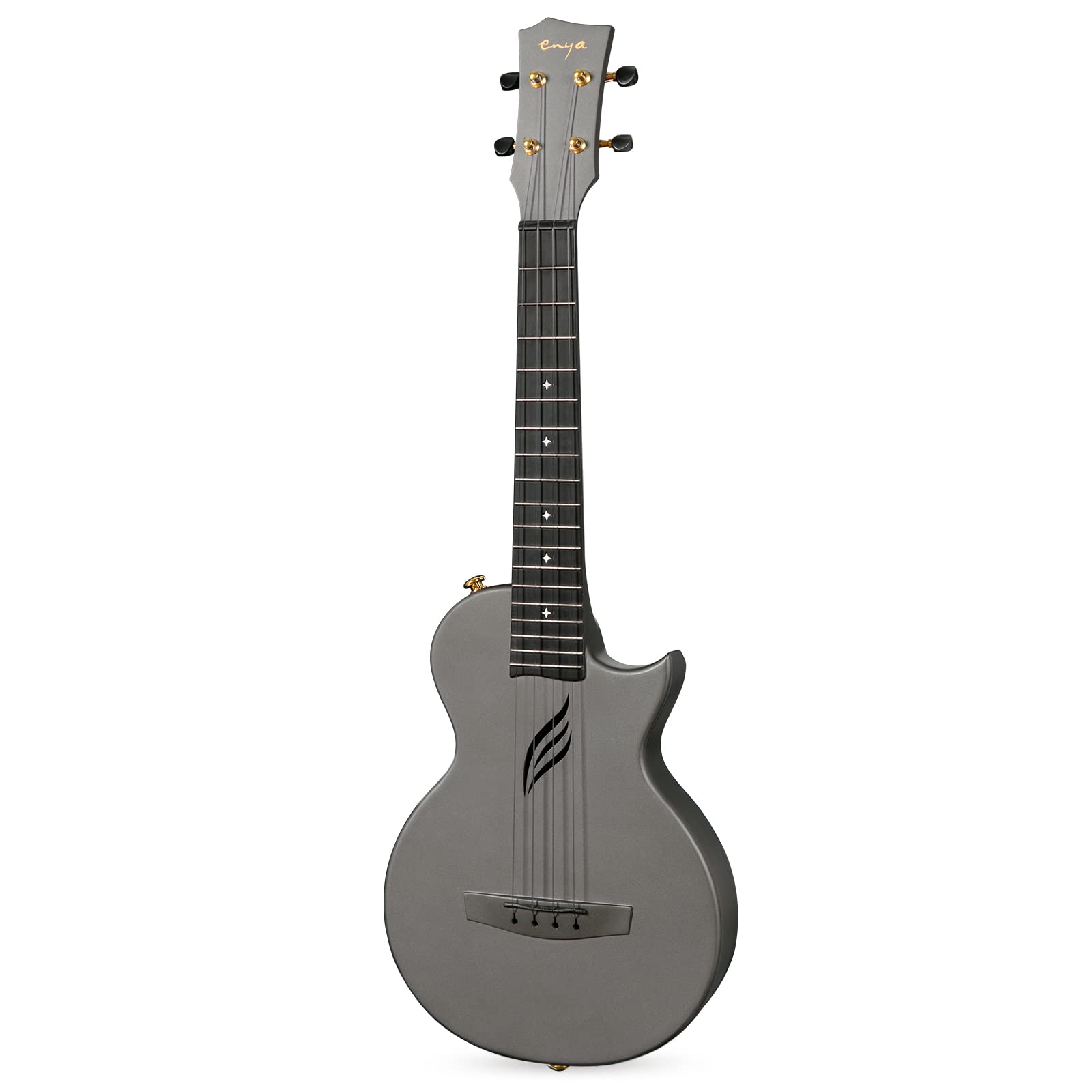 Enya Nova U Pro Black Tenor Ukulele 26 Inch - Carbon Fiber Travel Ukelele with Cutaway Design | Complete Beginner Bundle Kit (Case, Strap, Capo, Strings) | Perfect for Adults, Travel & Outdoor Performances