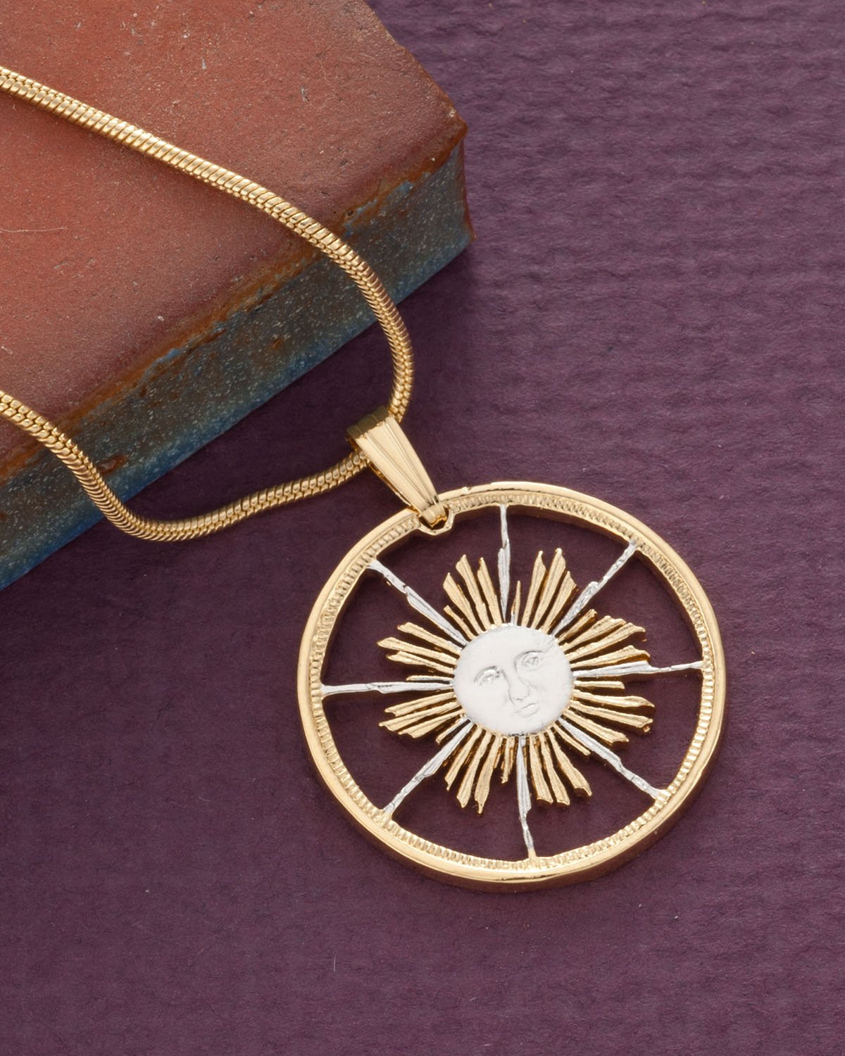 Handmade Peru Coin Sun Pendant Necklace - Sterling Silver Jewelry for Women, Boho Chic Accessory for Everyday Wear & Special Occasions