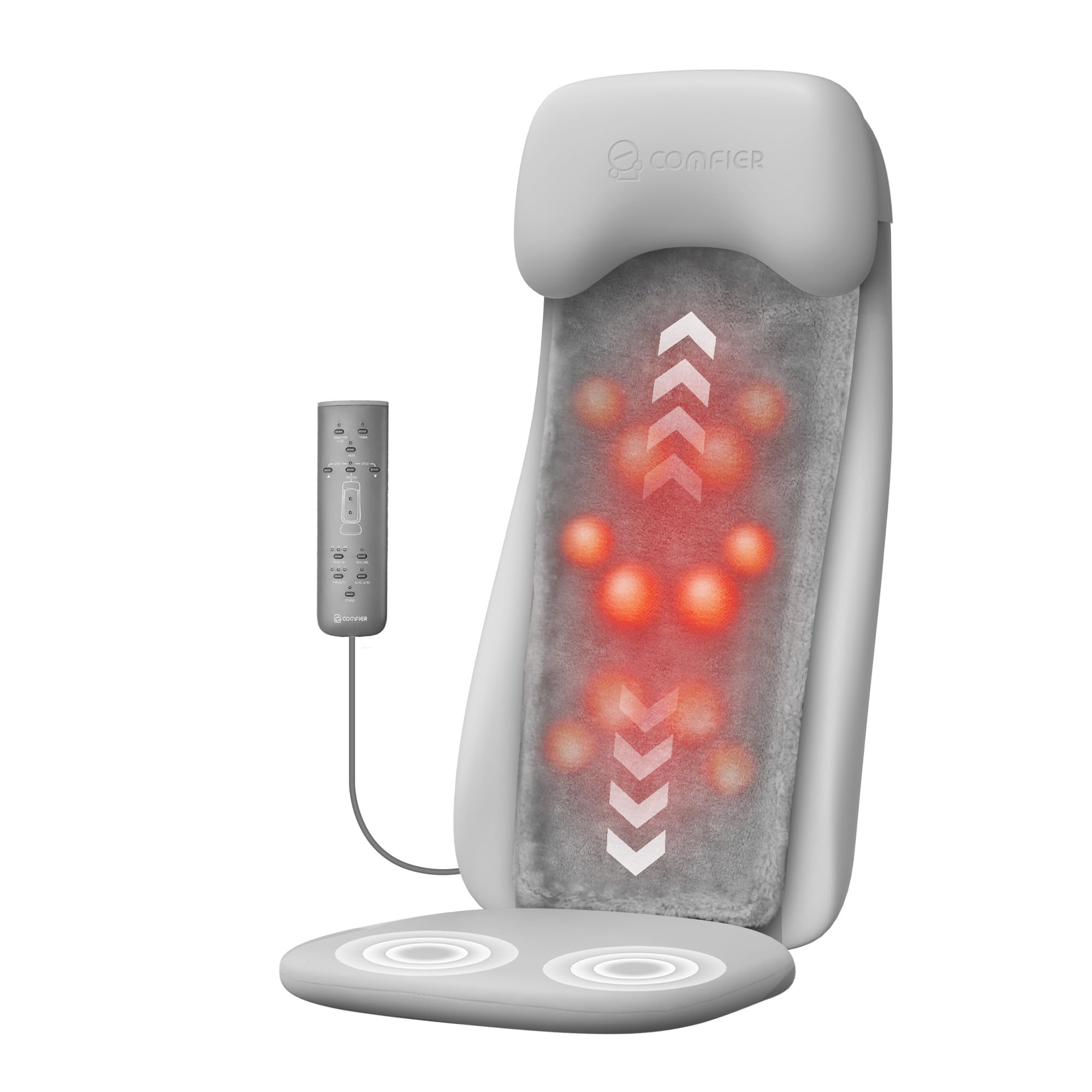 COMFIER Shiatsu Back Massager with Heat - Deep Tissue Kneading & Vibration Massage Chair Pad - 2D/3D Shiatsu Seat Cushion for Full Back Relief - Perfect Gift for Men & Women - Ideal for Home, Office, and Car Use