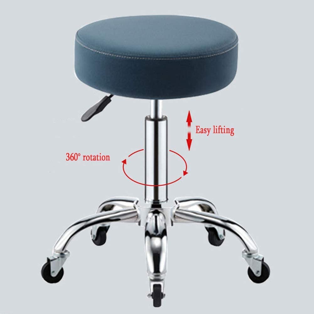 **Adjustable Hydraulic Swivel Stool with Wheels & Cushion – Multi-Purpose Rolling Chair for Home Office, Salon, Barber, Medical, Tattoo & Kitchen – Ergonomic Comfort for Work & Relaxation**