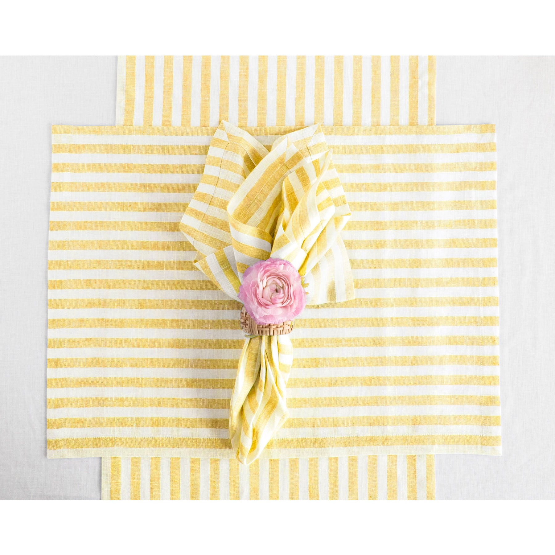 Amalfi Stripe Table Runner - Elegant Cotton Table Decor for Dining Room, Kitchen & Wedding - Perfect for Holiday Dinner Parties & Home Decor