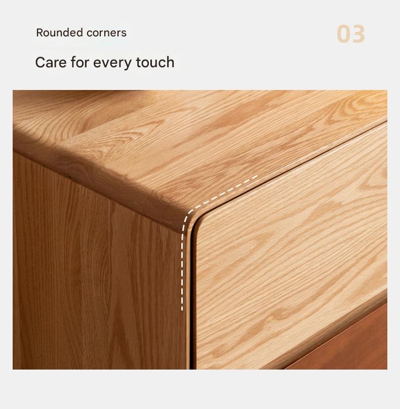 Solid Oak Wood Modern Drawer Cabinet - Stylish Storage Solution for Living Room, Bedroom & Office Organization