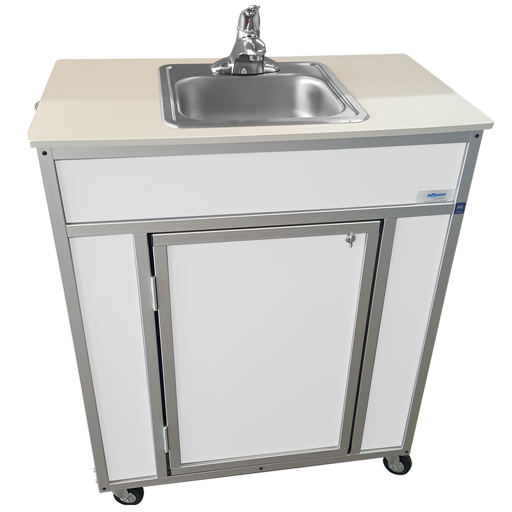 NSF Certified Portable Sink 39 Inch - Monsam NS 009S Commercial Stainless Steel Handwashing Station for Outdoor Events, Food Trucks & Emergency Use
