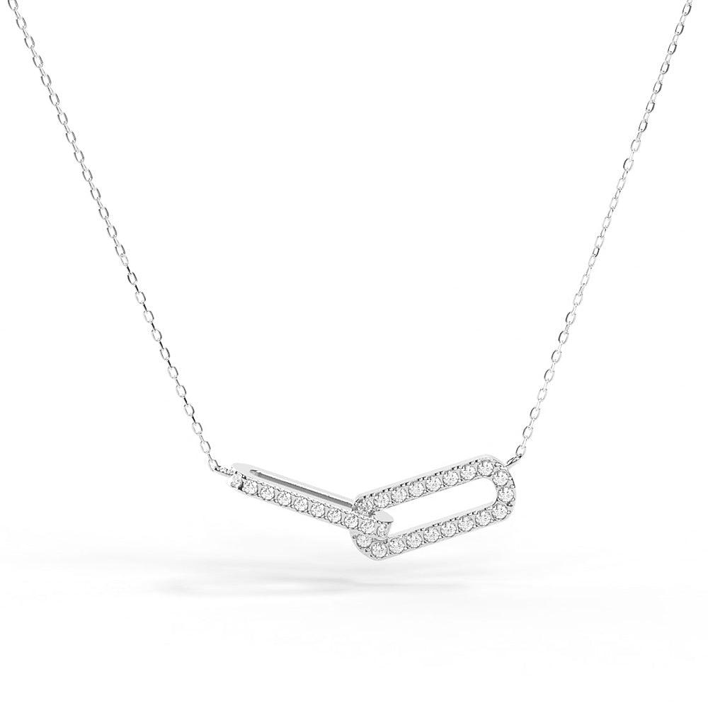 Pavé Diamond Infinity Interlinked Necklace for Women - 14K Gold Plated Elegant Jewelry Gift for Anniversary, Valentine's Day & Special Occasions