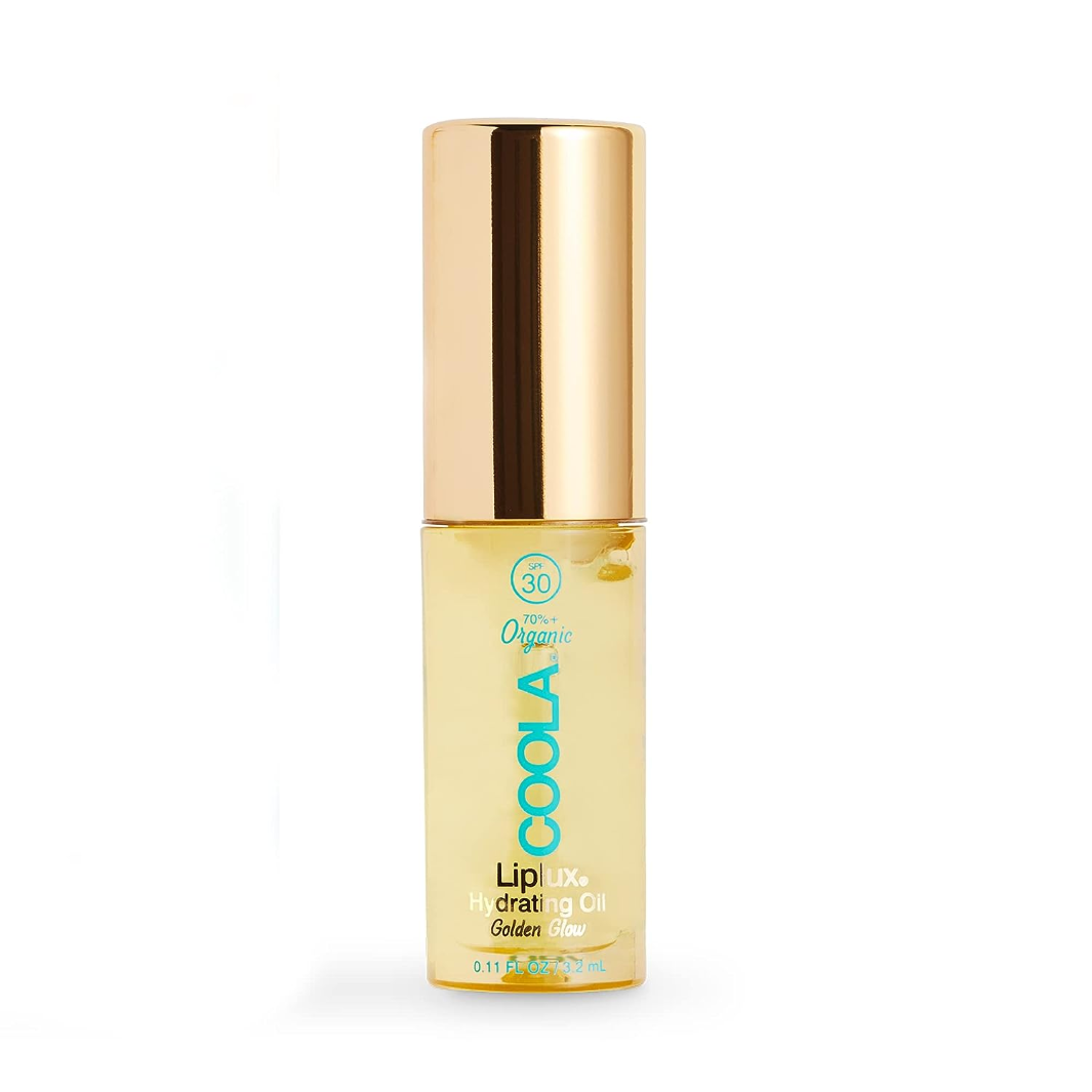 COOLA Classic Liplux Organic Hydrating Lip Oil with SPF 30 Sunscreen - Moisturizing & UV Protection for Daily Use, Outdoor Activities & Beach Days