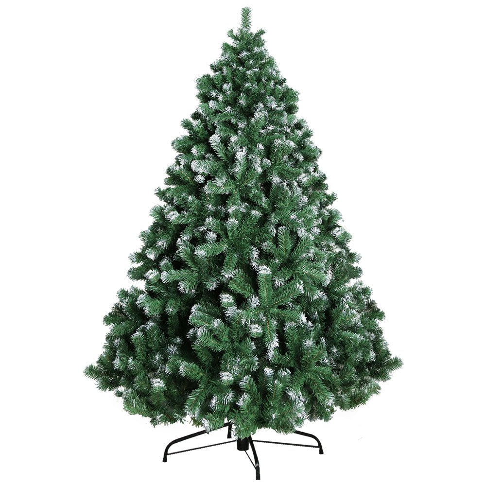 2.1M Artificial Christmas Tree with 1250 Snowy Tips - Premium Xmas Decor for Home, Office & Holiday Parties